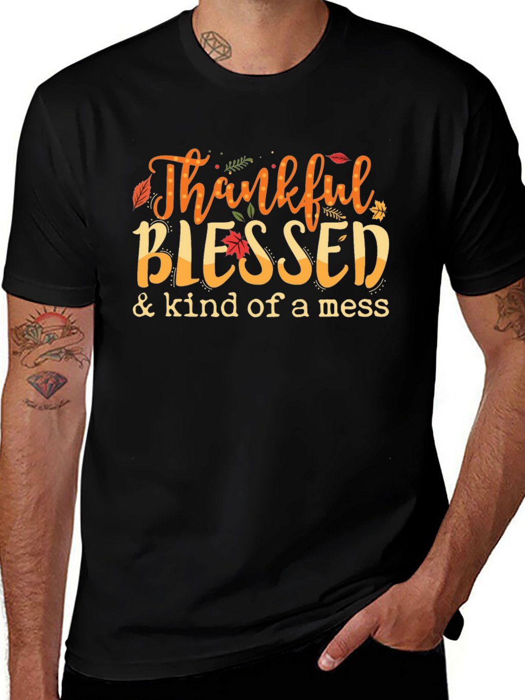 Thankful Blessed T-Shirt Autumn Graphic Tee