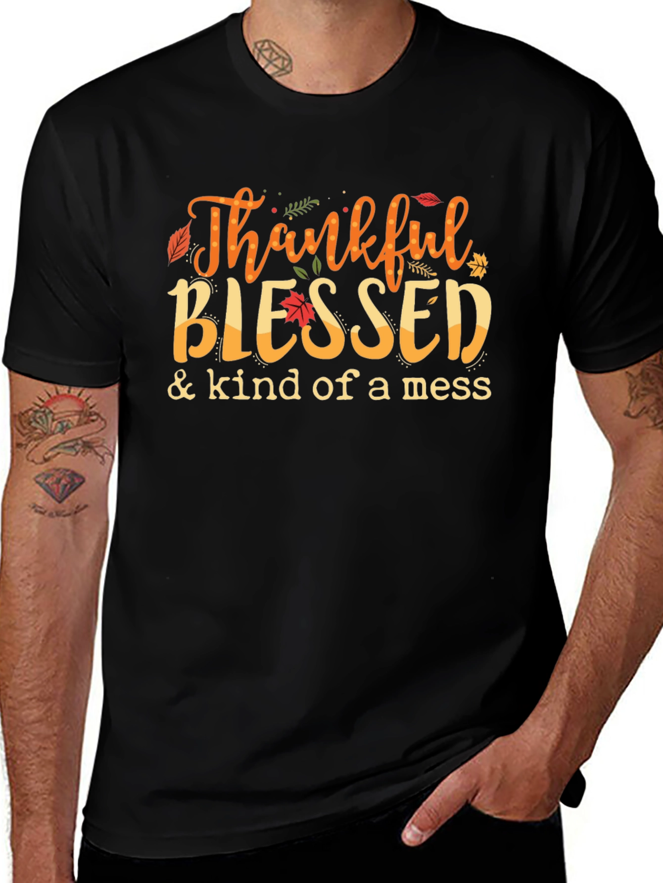 Thankful Blessed T-Shirt Autumn Graphic Tee