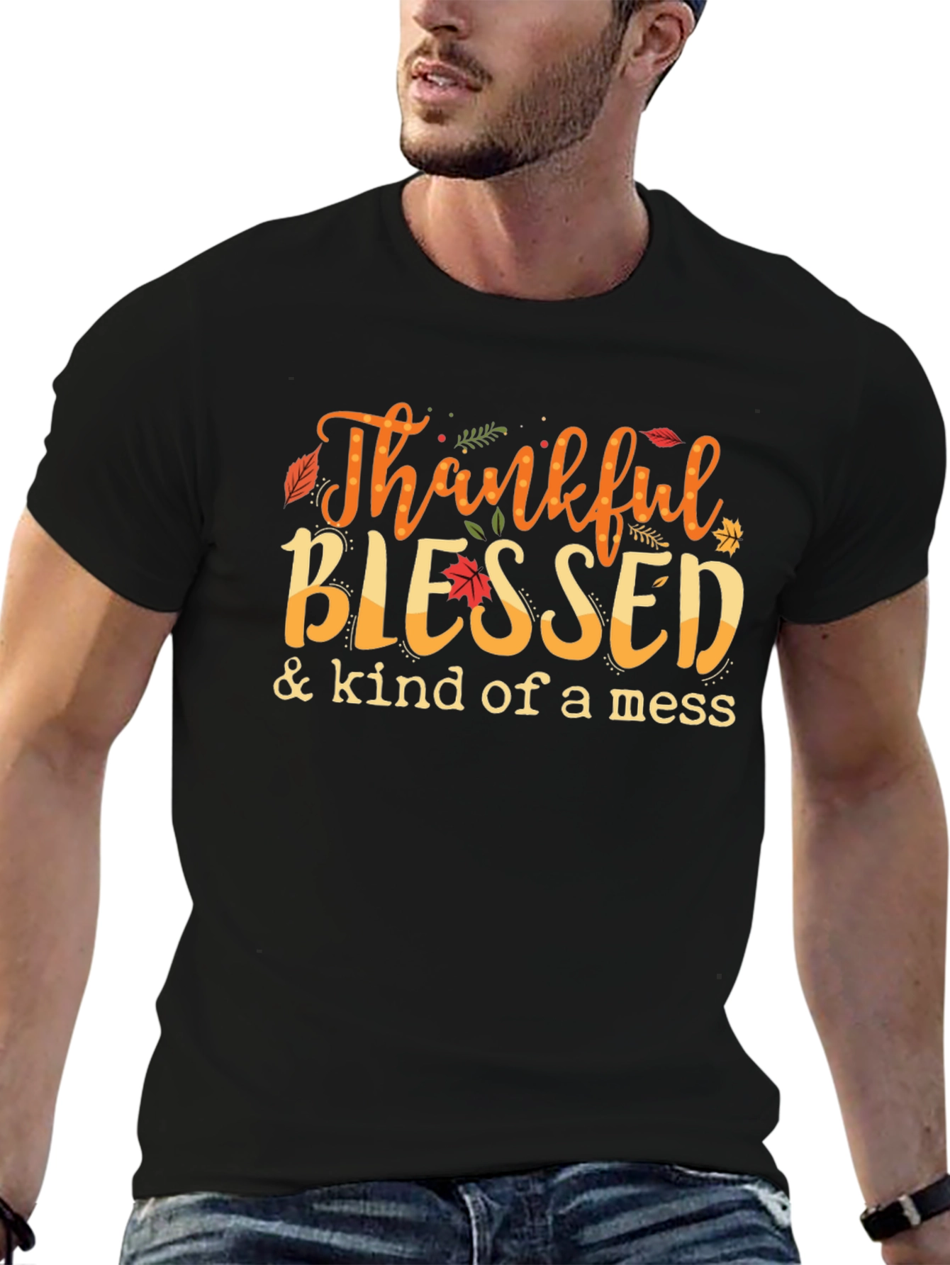 Thankful Blessed T-Shirt Autumn Graphic Tee