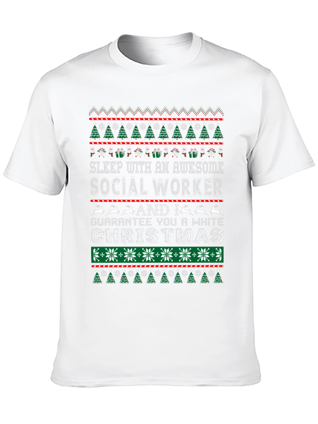 Awesome Social Worker Ugly Christmas Sweater T-Shirt