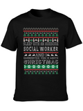 Awesome Social Worker Ugly Christmas Sweater T-Shirt