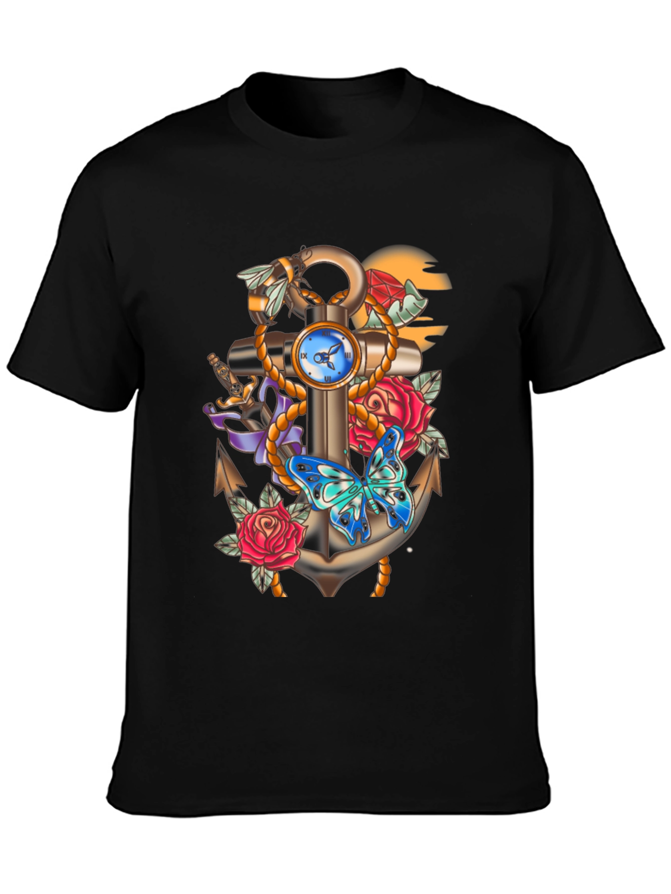 Anchor & Butterfly Graphic Tee - Stylish Comfort