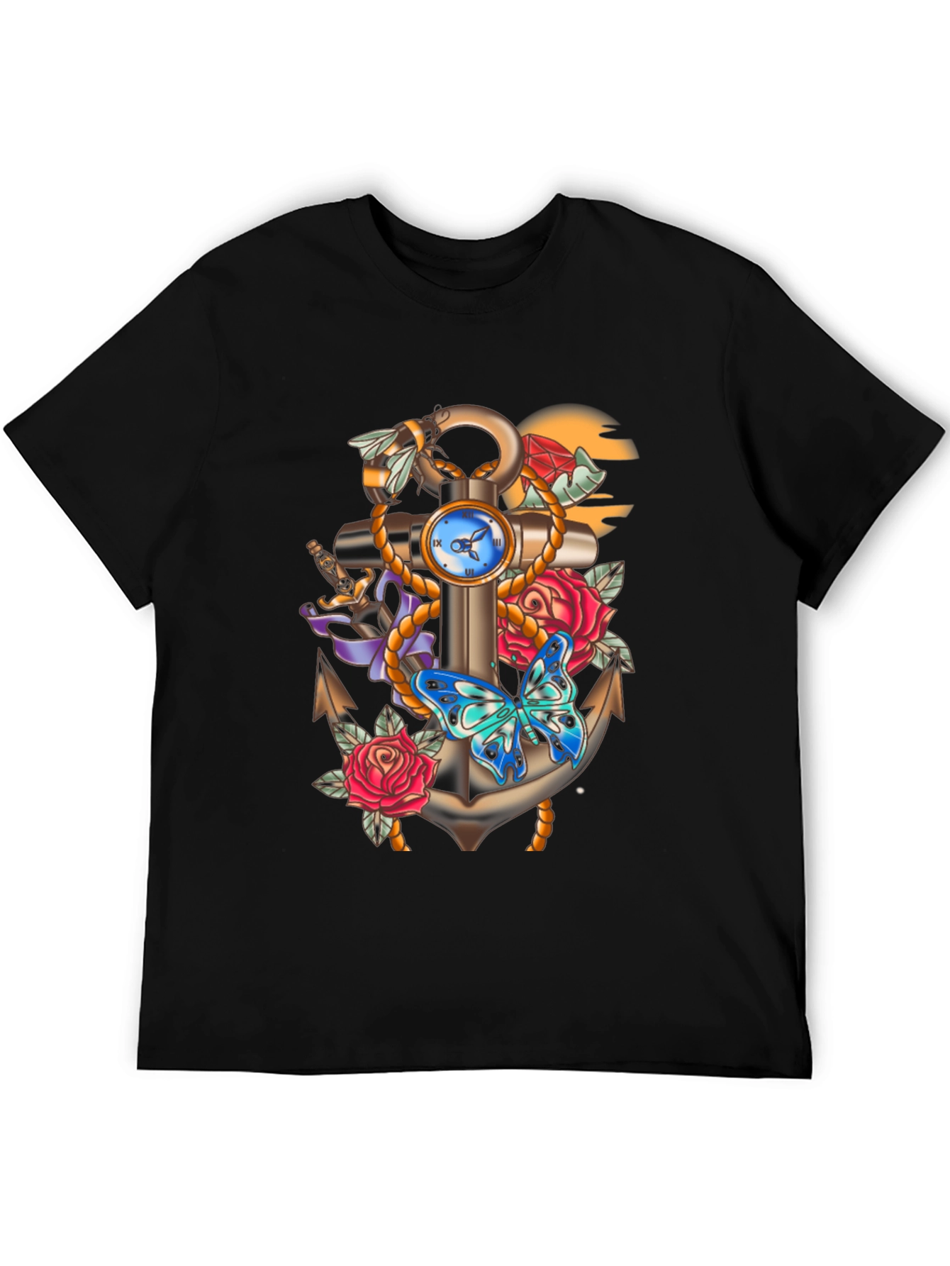 Anchor & Butterfly Graphic Tee - Stylish Comfort