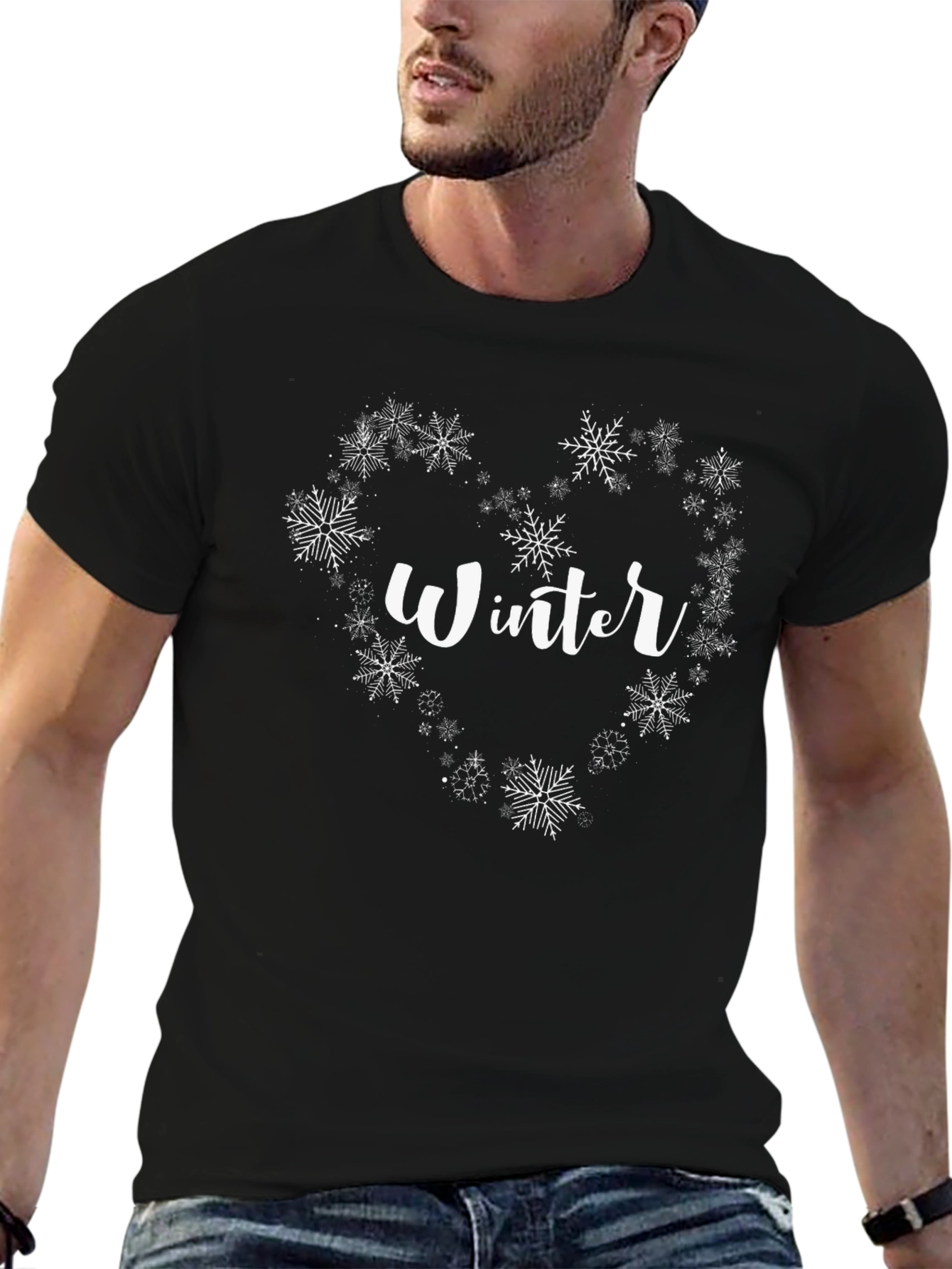 Winter Snowflake Heart Graphic Tee