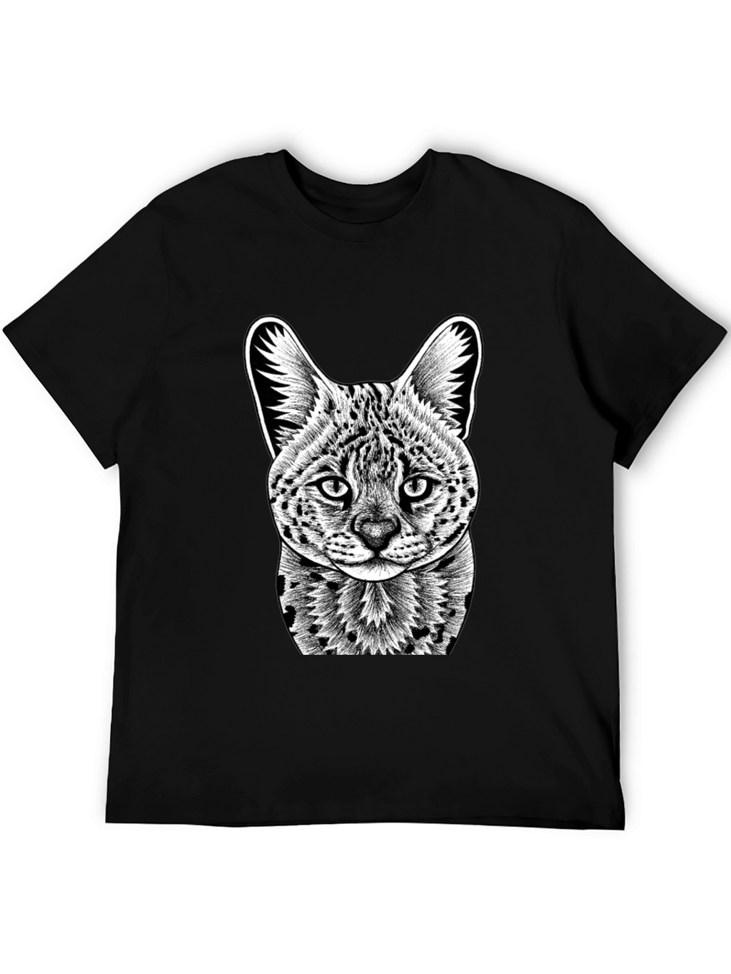 Serval Cat Graphic T-Shirt - Cool Animal Print Tee