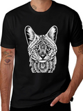 Serval Cat Graphic T-Shirt - Cool Animal Print Tee