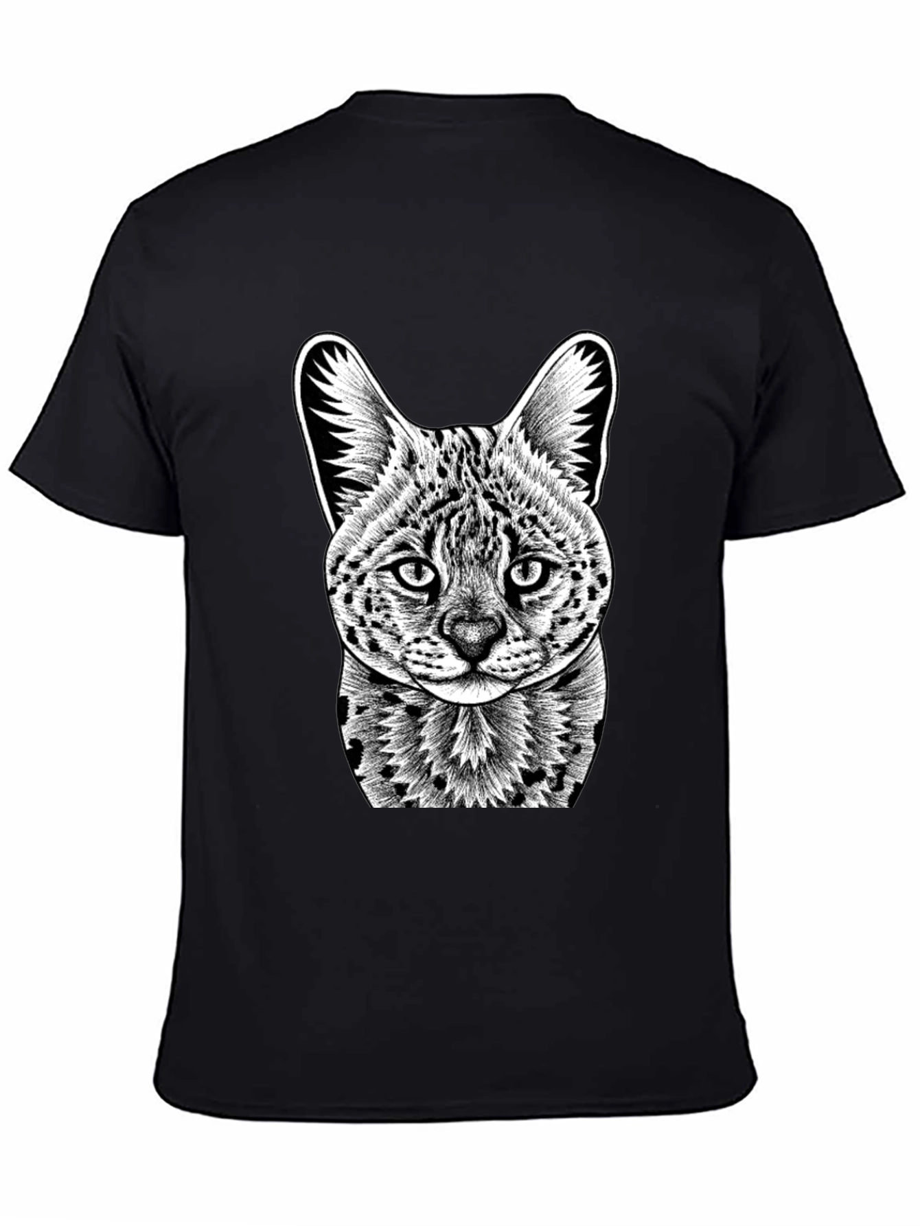 Serval Cat Graphic T-Shirt - Cool Animal Print Tee