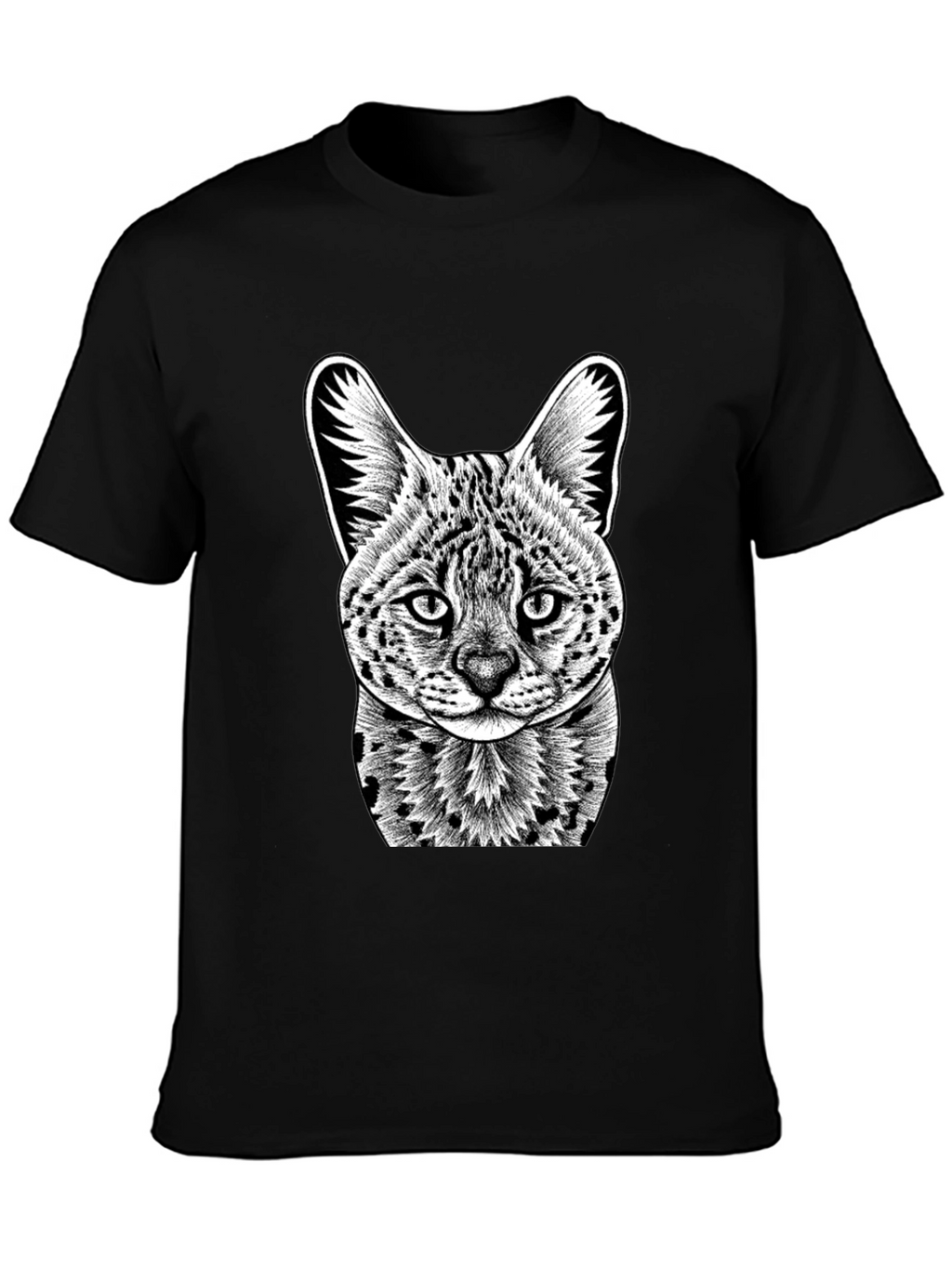 Serval Cat Graphic T-Shirt - Cool Animal Print Tee