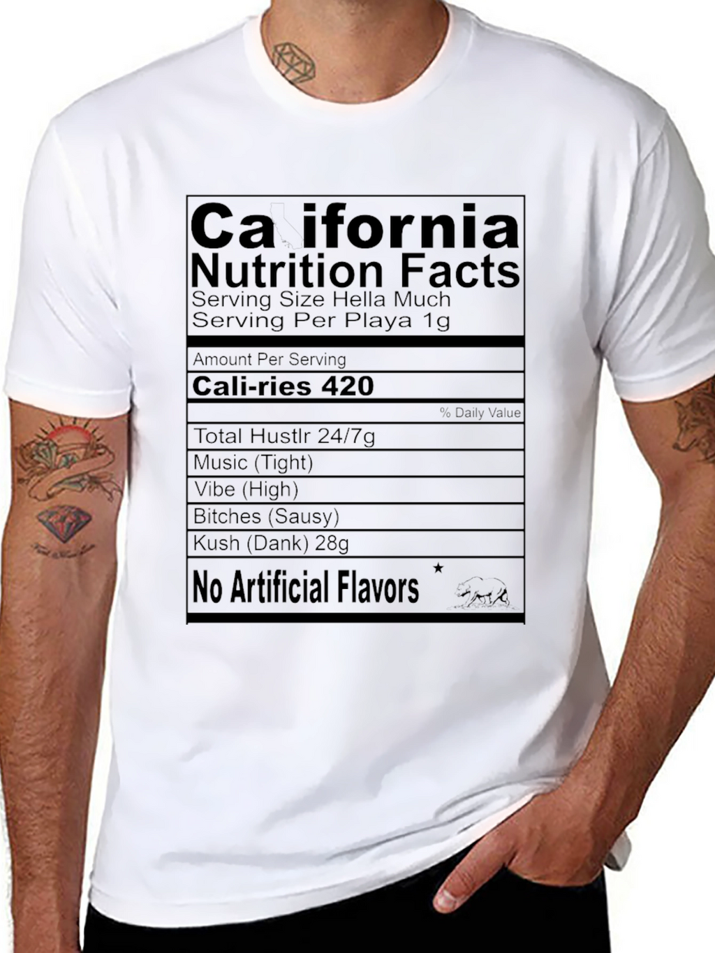 California Nutrition Facts Black T-Shirt