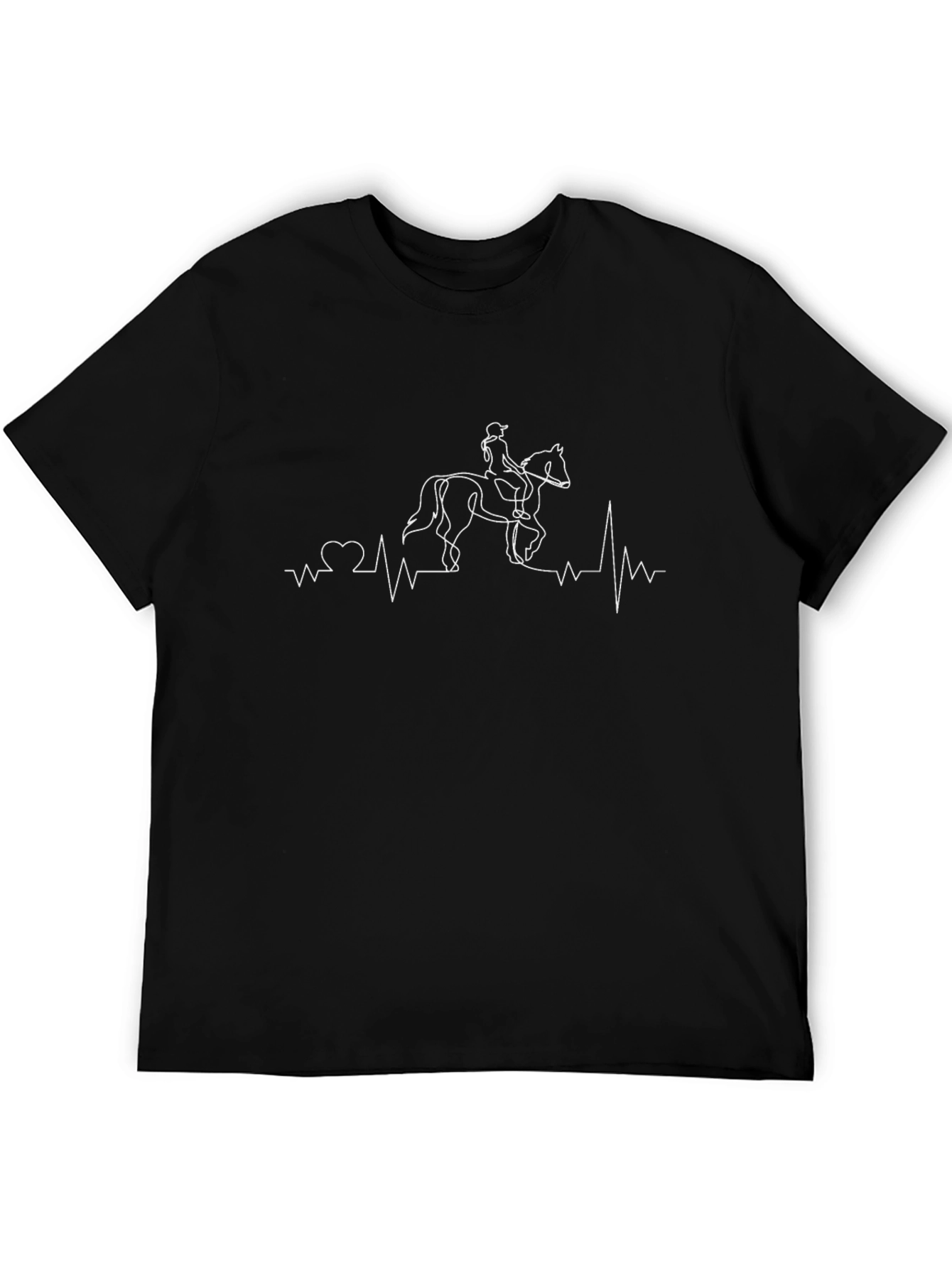 Horse Riding Heartbeat T-Shirt - Equestrian Style
