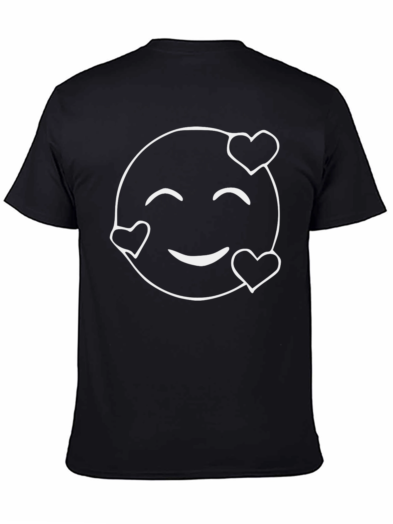 Heart Eyes Emoji Graphic Tee - Black