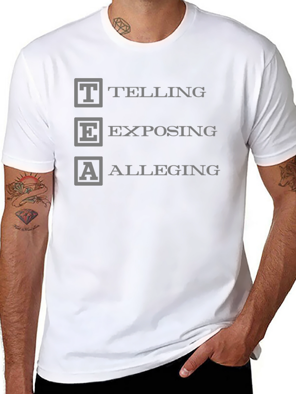 TEA Telling Exposing Alleging Black T-Shirt