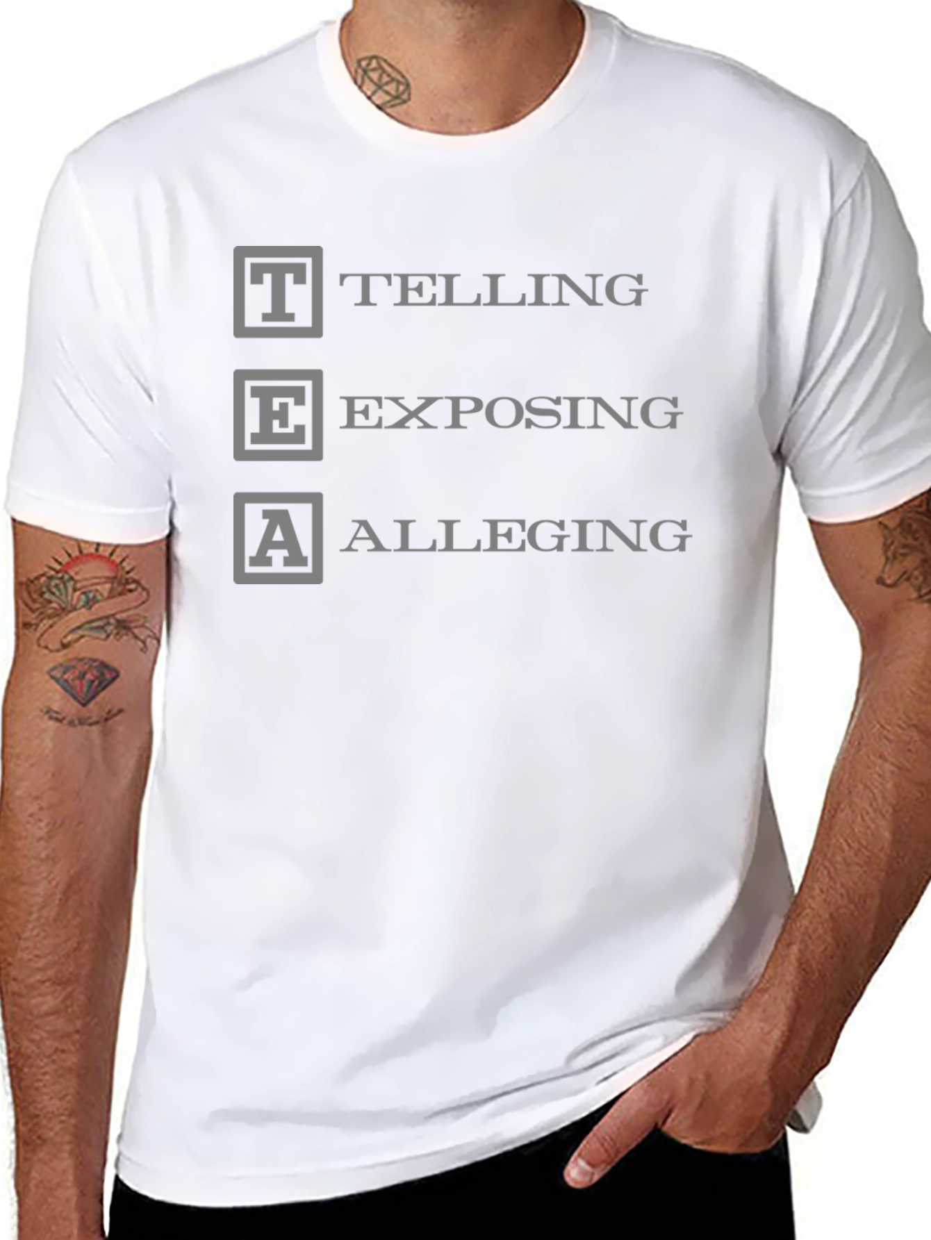 TEA Telling Exposing Alleging Black T-Shirt