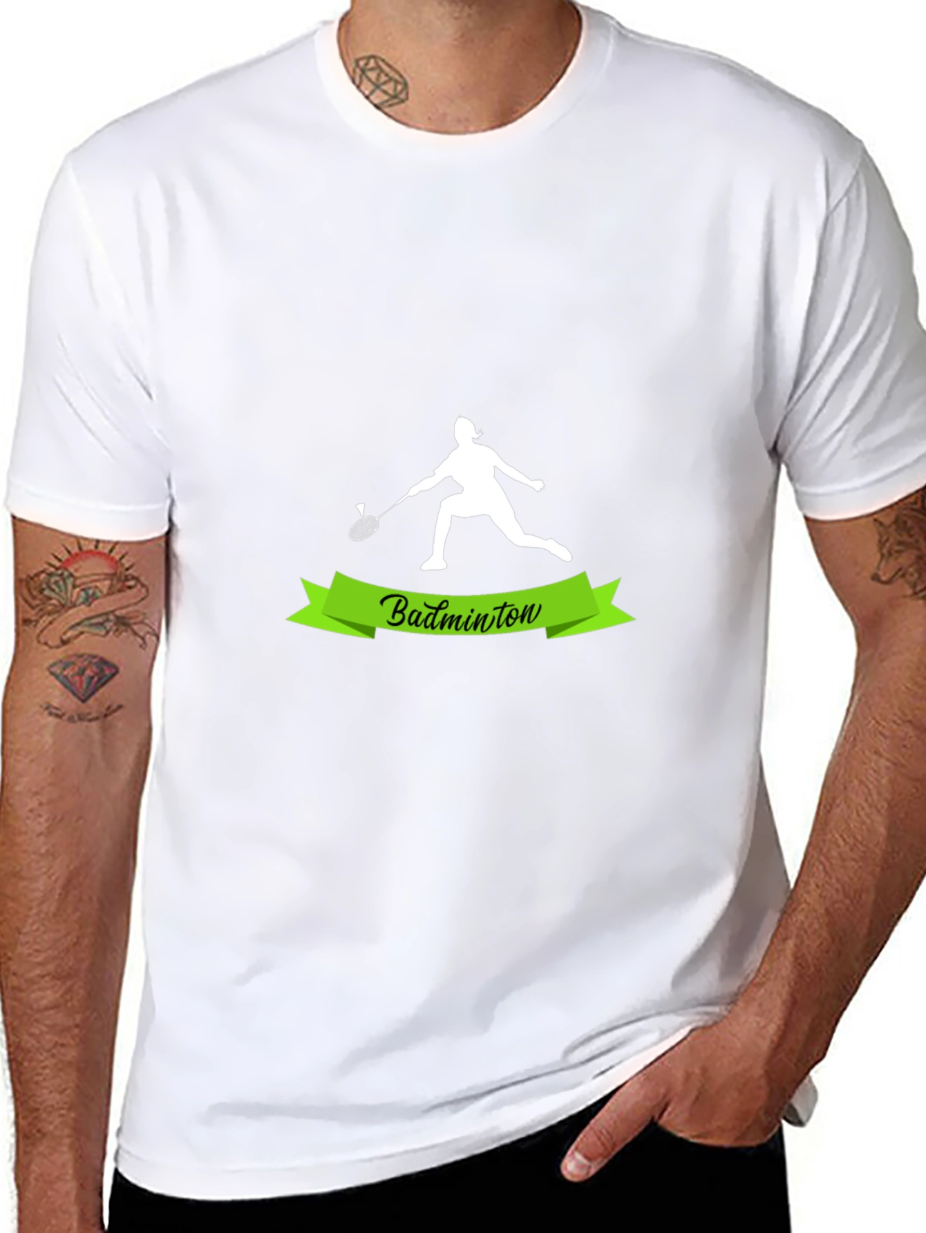 Badminton Player Graphic Tee - Sporty Style