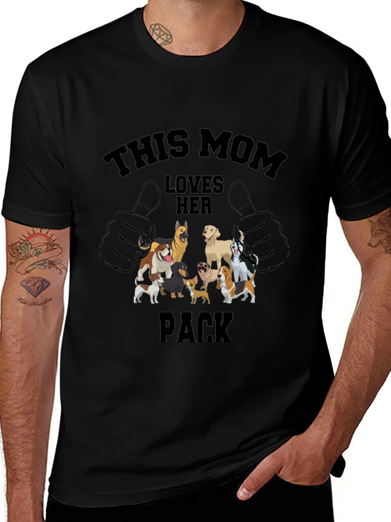 Dog Mom T-Shirt: This Mom Loves Her Pack