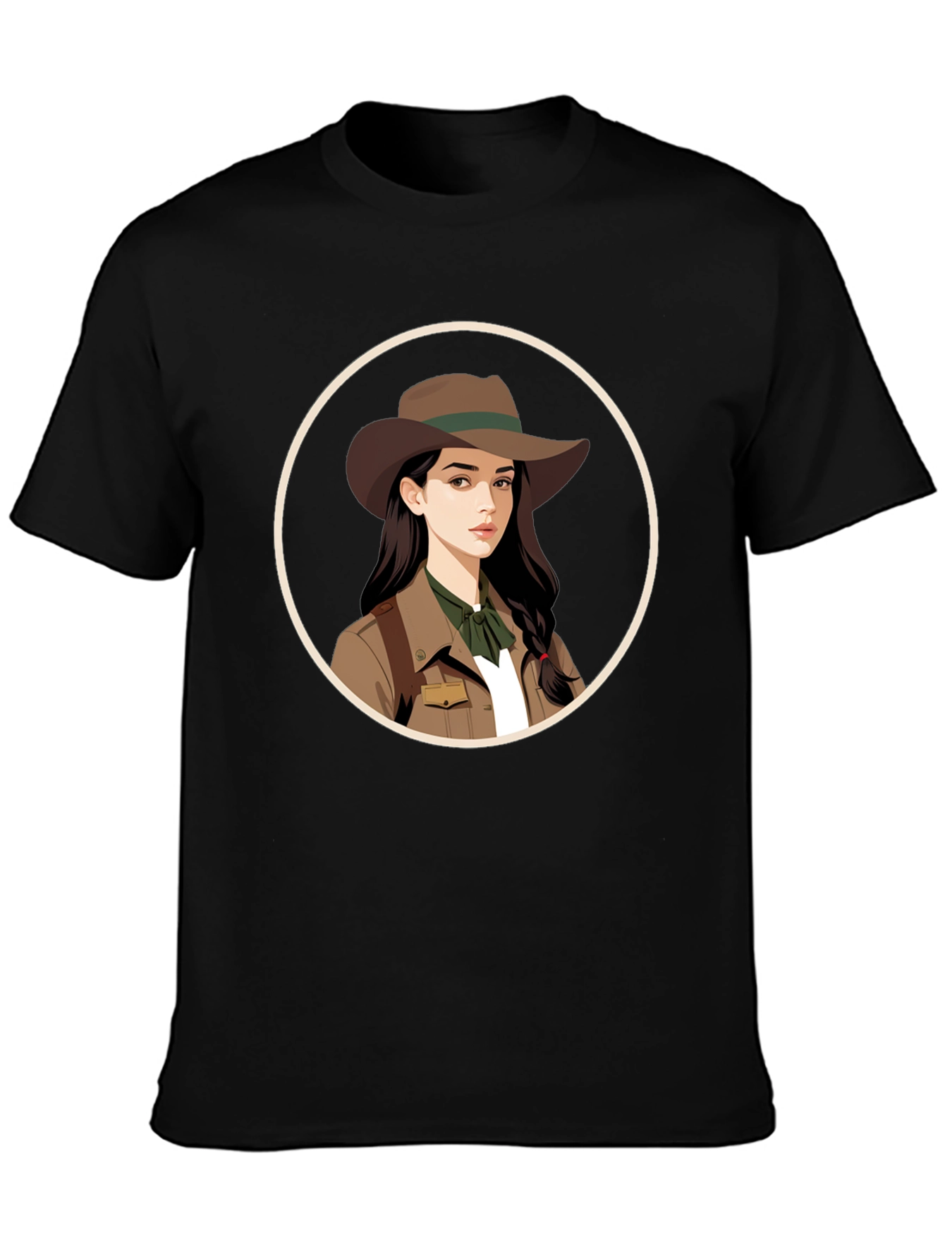 Adventurer Girl Graphic Tee - Black Unisex T-Shirt