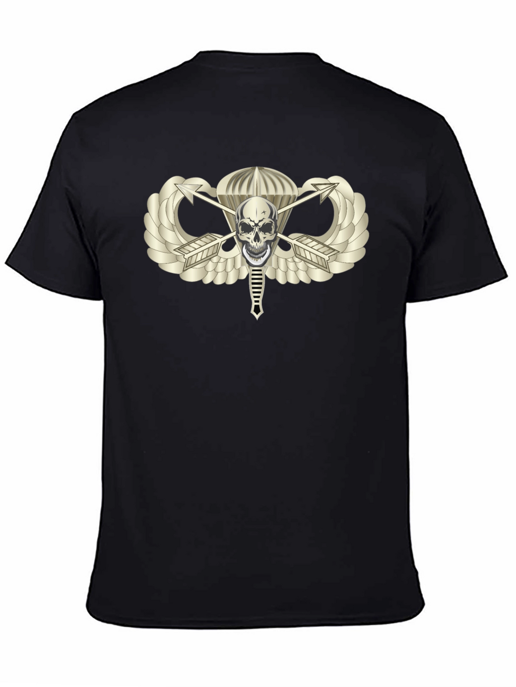Skull Parachute Badge Black T-Shirt