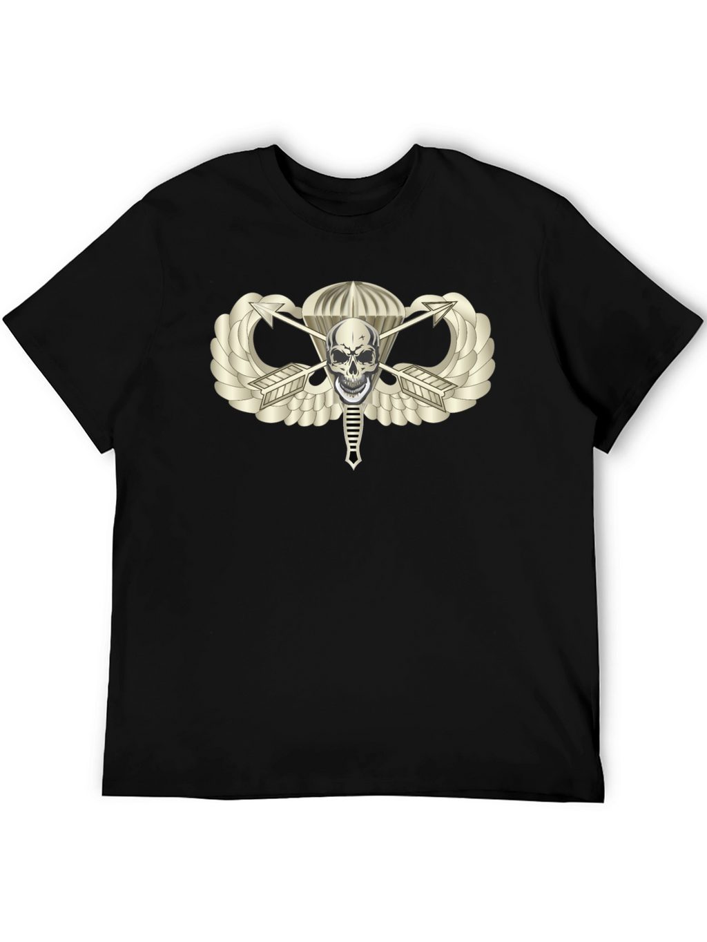 Skull Parachute Badge Black T-Shirt