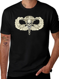 Skull Parachute Badge Black T-Shirt