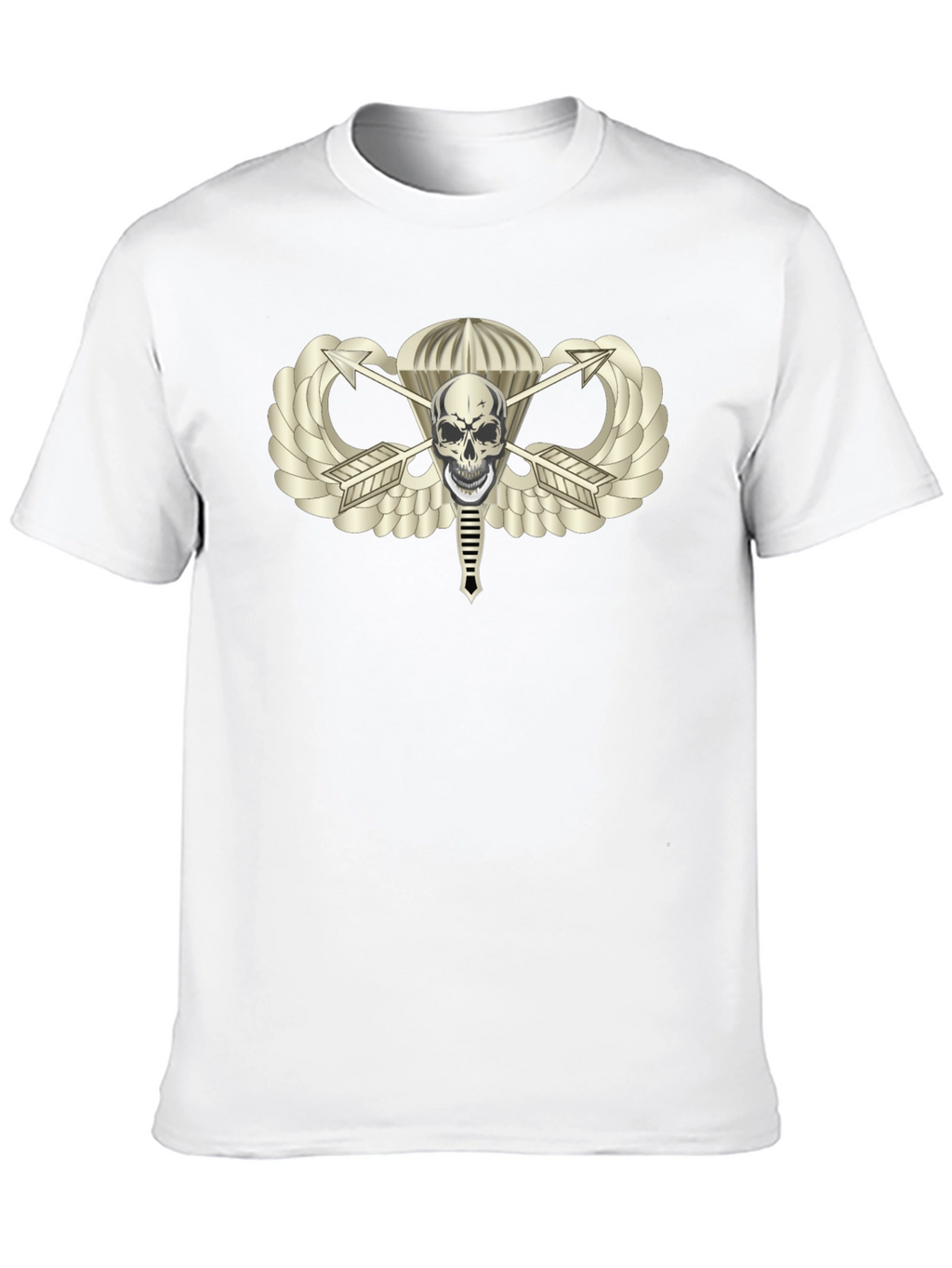 Skull Parachute Badge Black T-Shirt