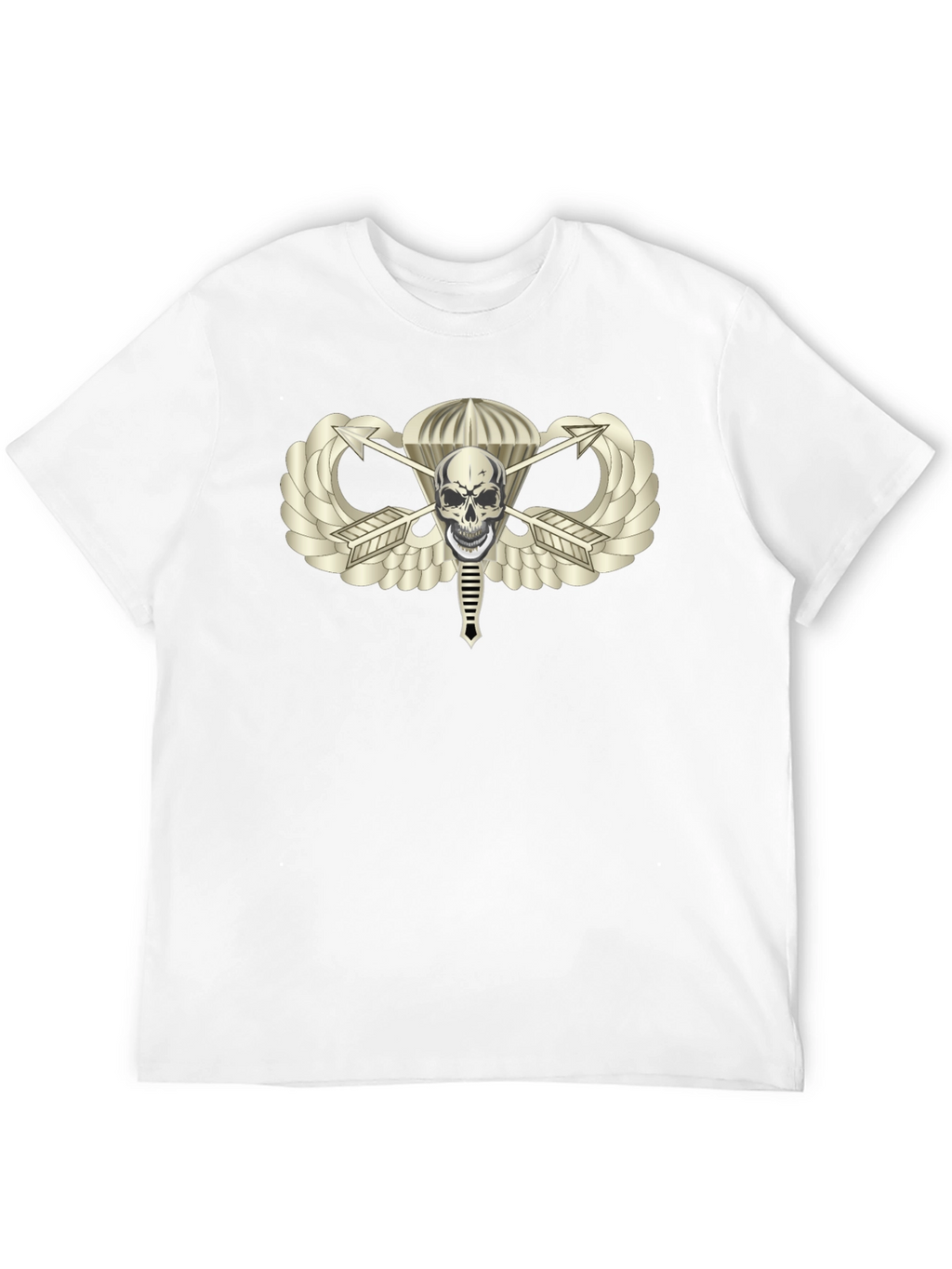 Skull Parachute Badge Black T-Shirt