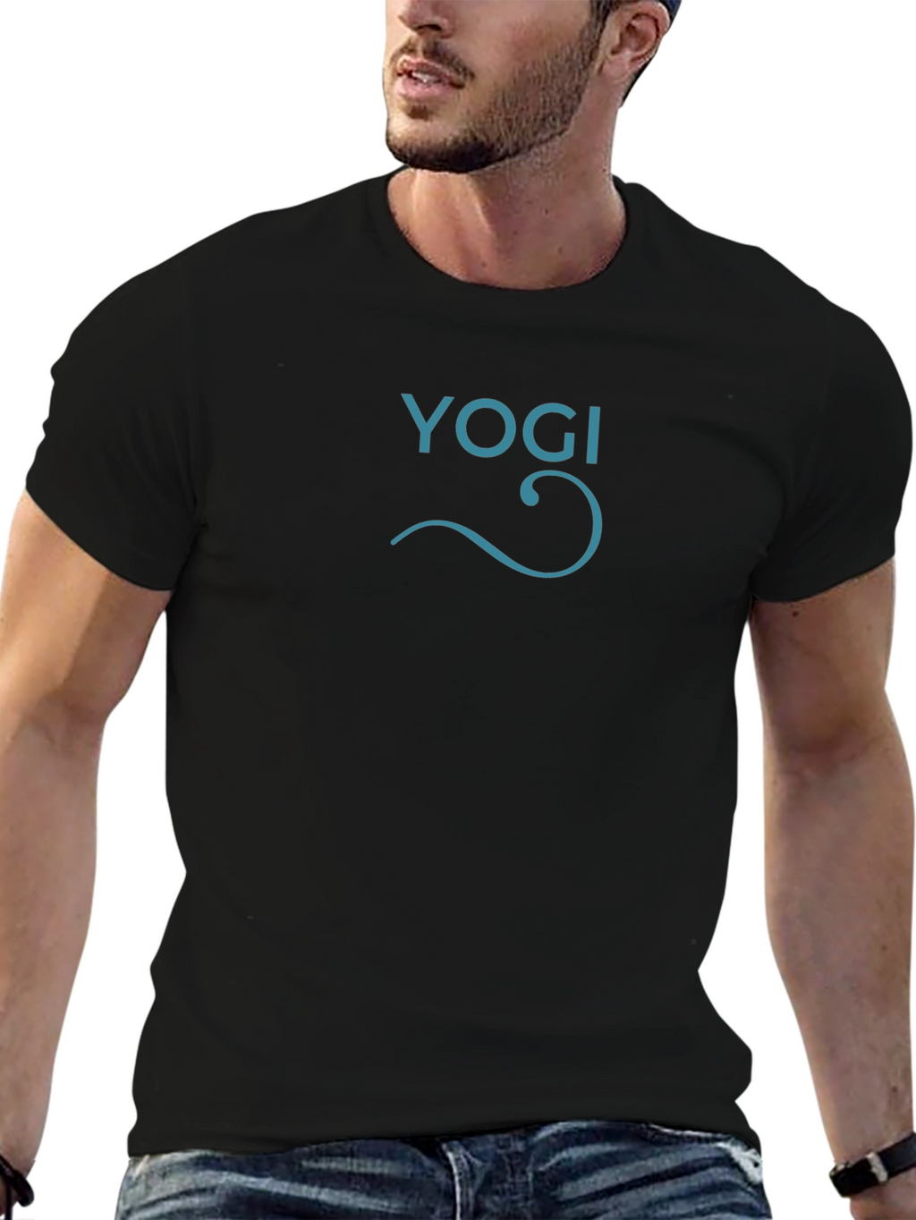 Yogi Graphic Tee - Comfortable Black Cotton T-Shirt