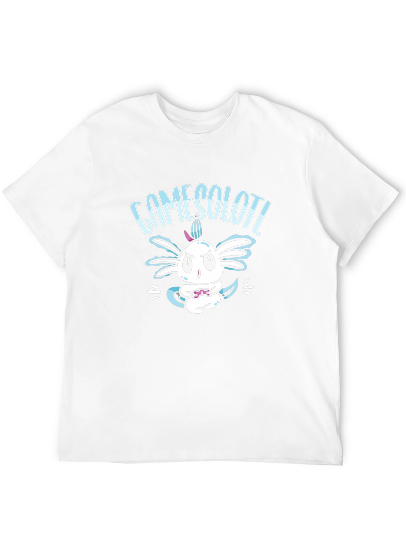 GameSolotl Black T-Shirt: Axolotl Gamer Design