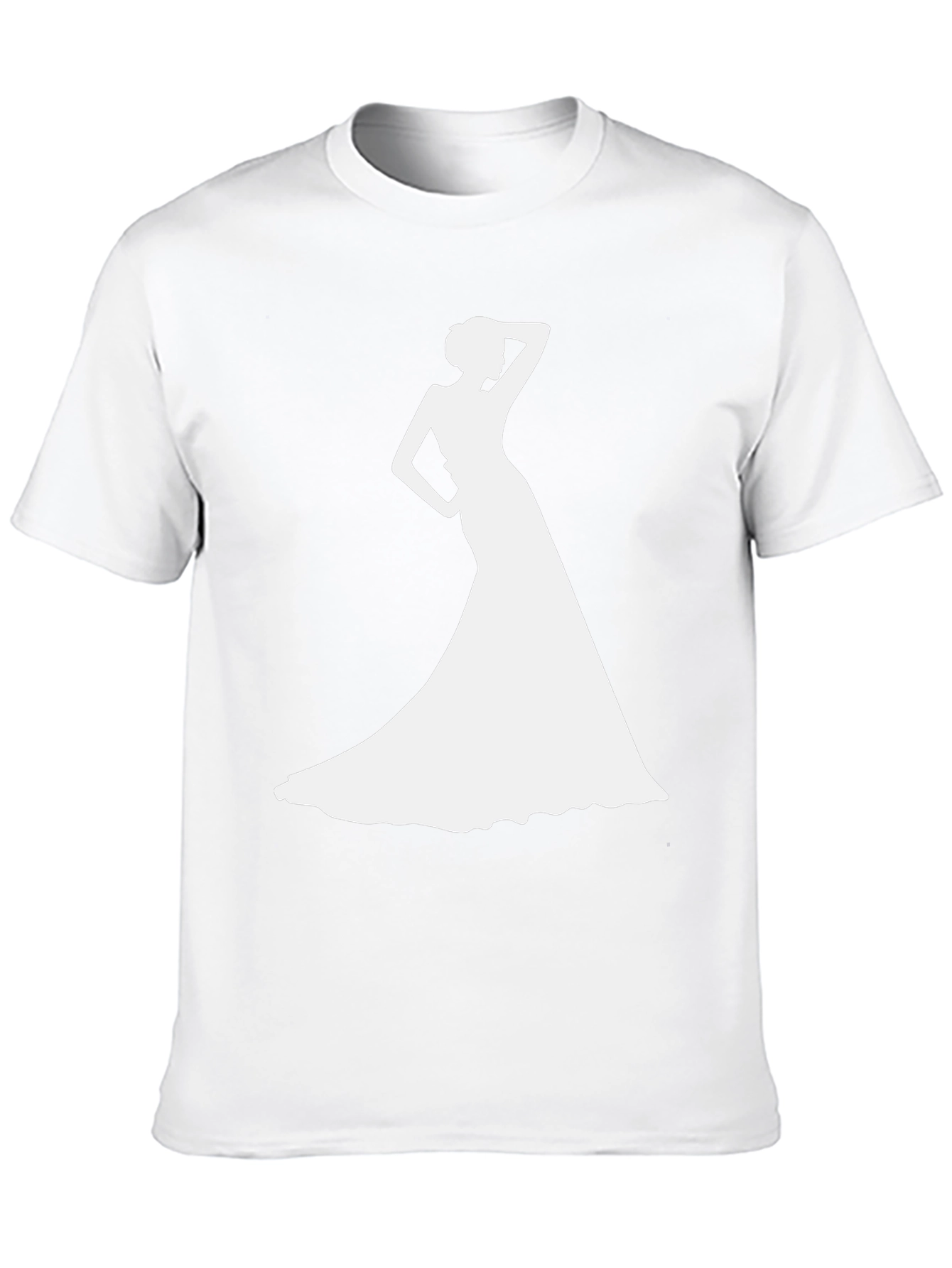 Elegant Woman Silhouette Black T-Shirt