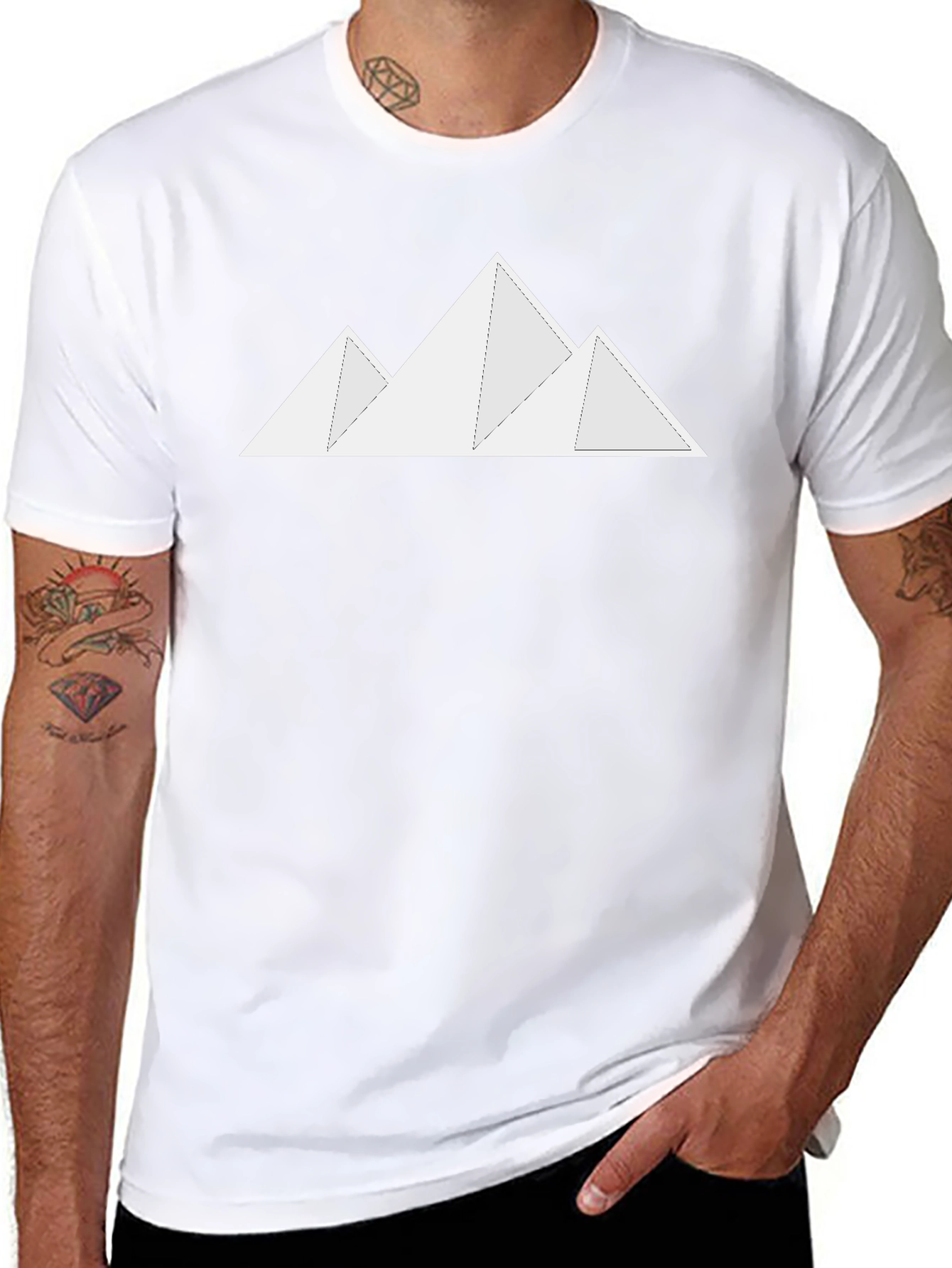 Minimalist Mountain Graphic Black T-Shirt
