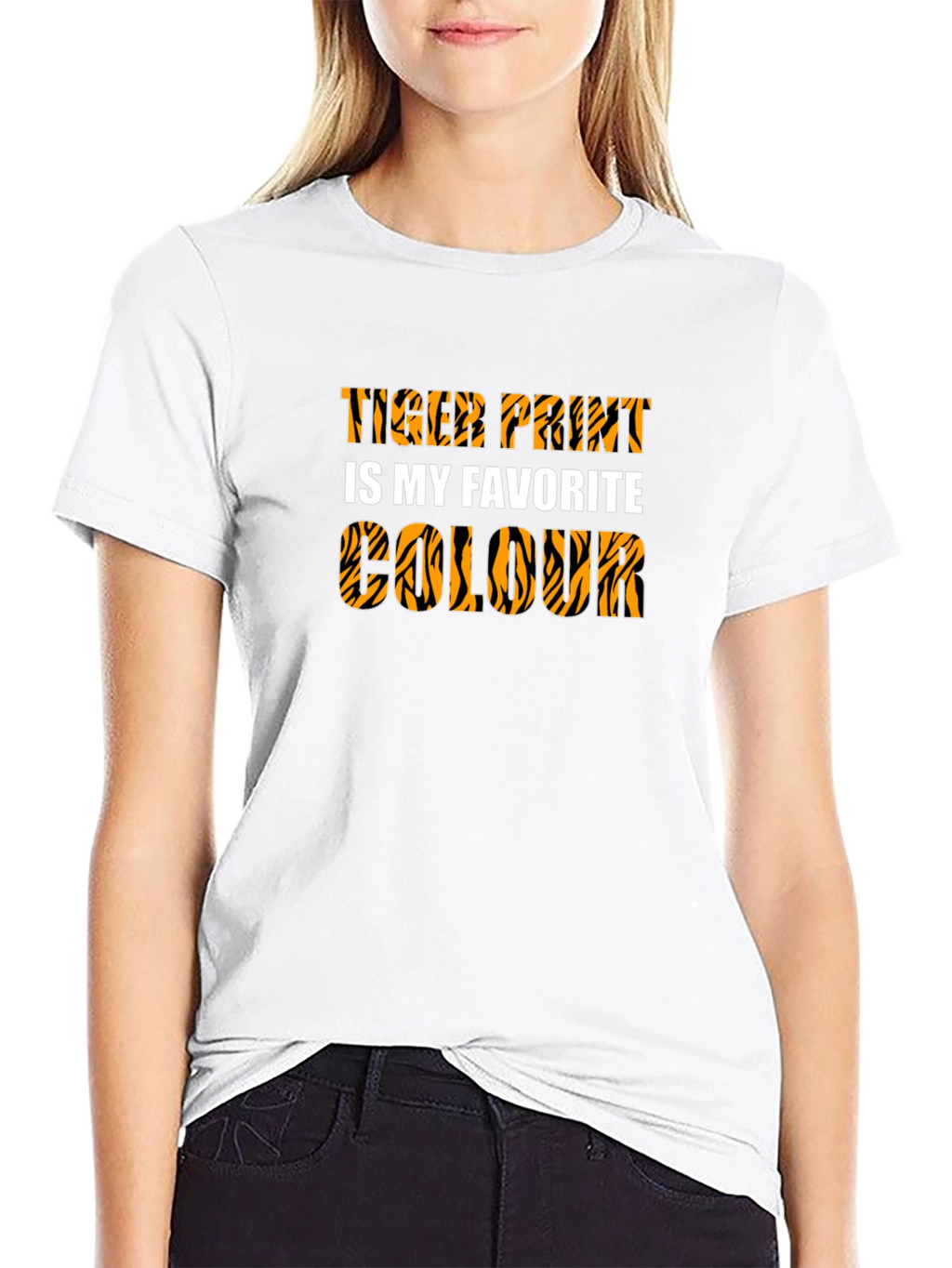 Tiger Print Favorite Colour Graphic Tee