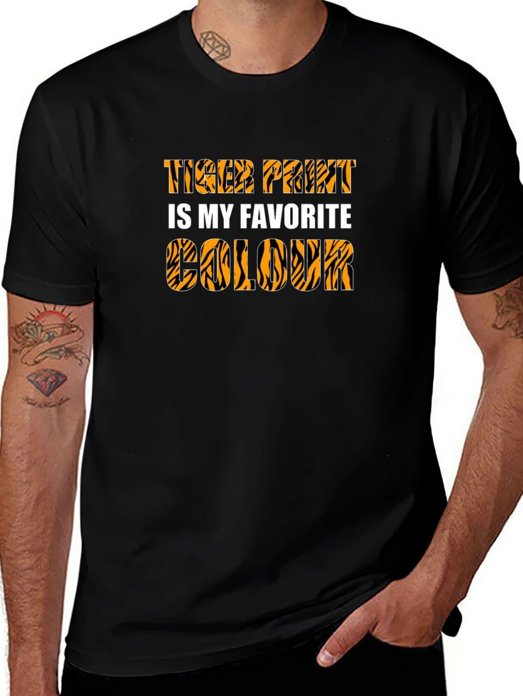 Tiger Print Favorite Colour Graphic Tee