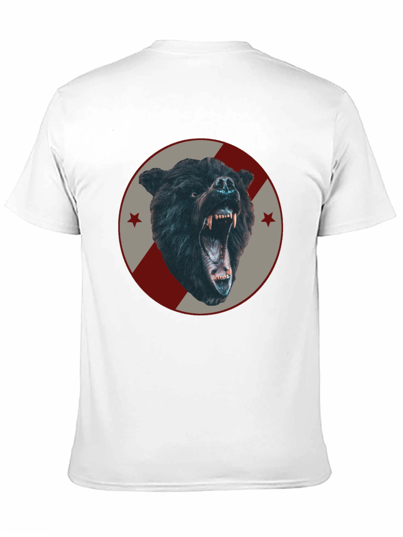 Mens Black Bear Graphic Tee - Fierce Animal Design