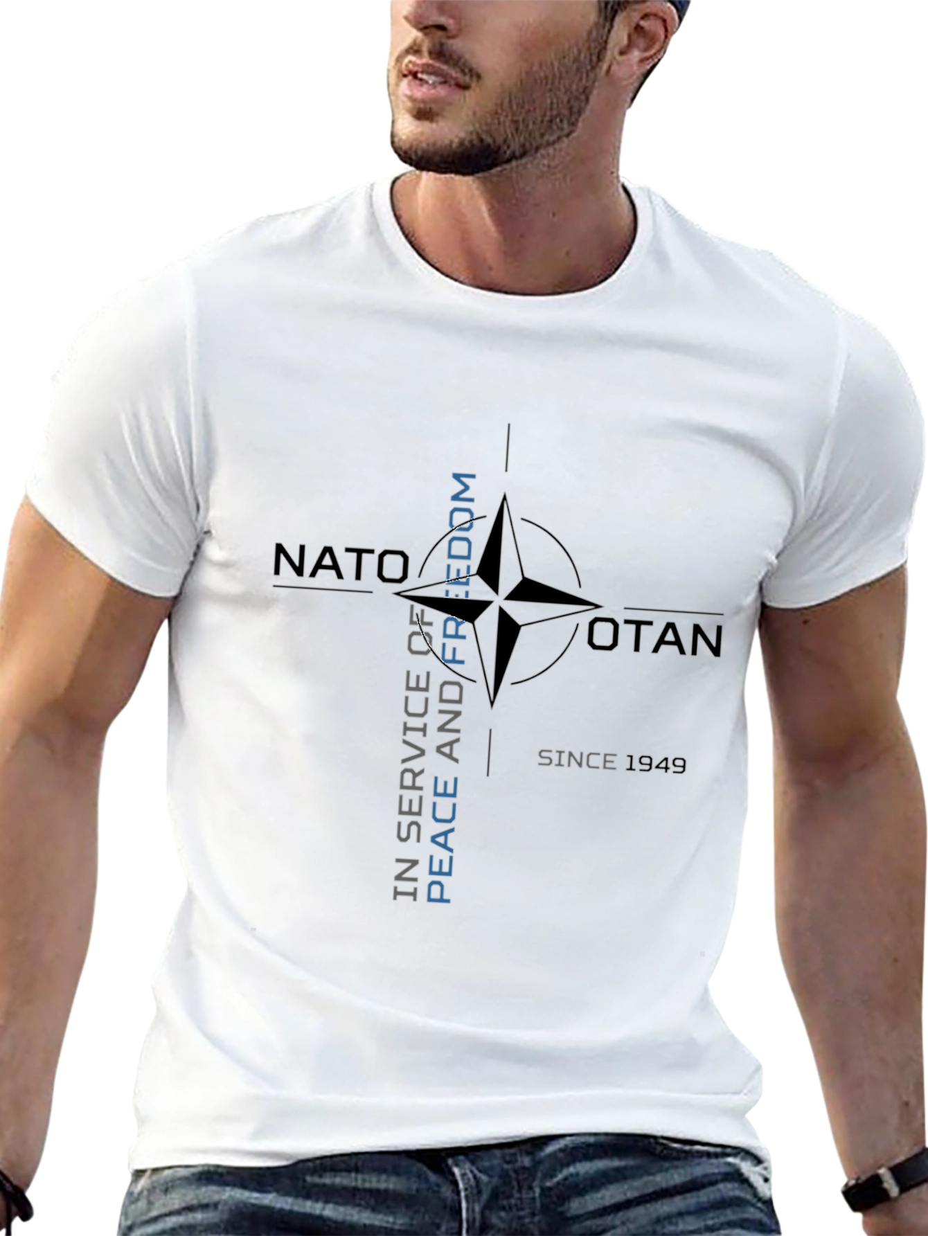 NATO Peace and Freedom Black T-Shirt