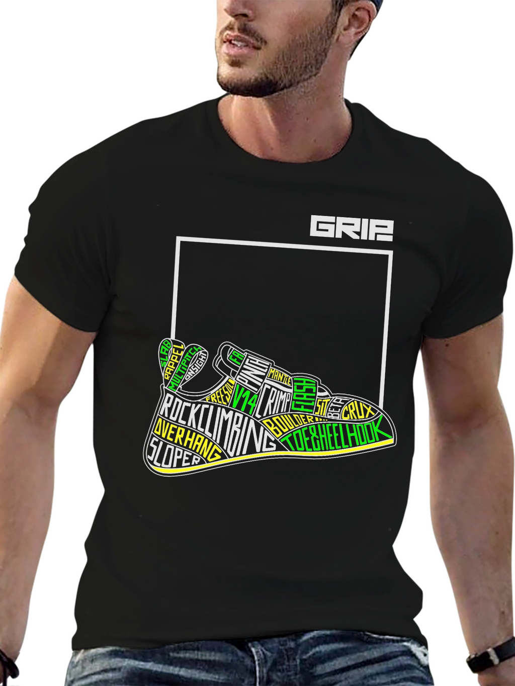 Grip Rock Climbing T-Shirt - Black