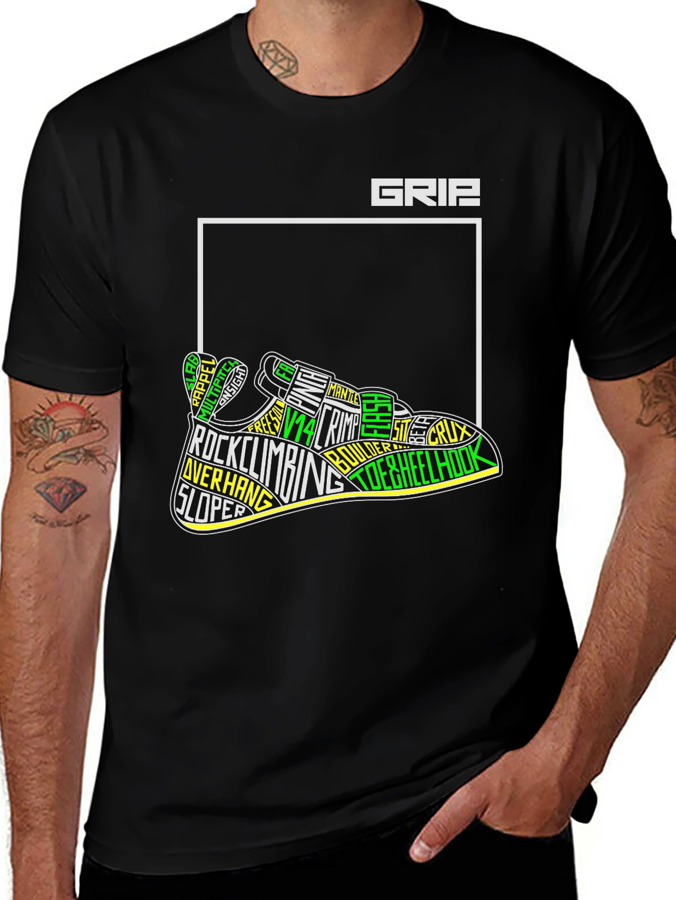 Grip Rock Climbing T-Shirt - Black