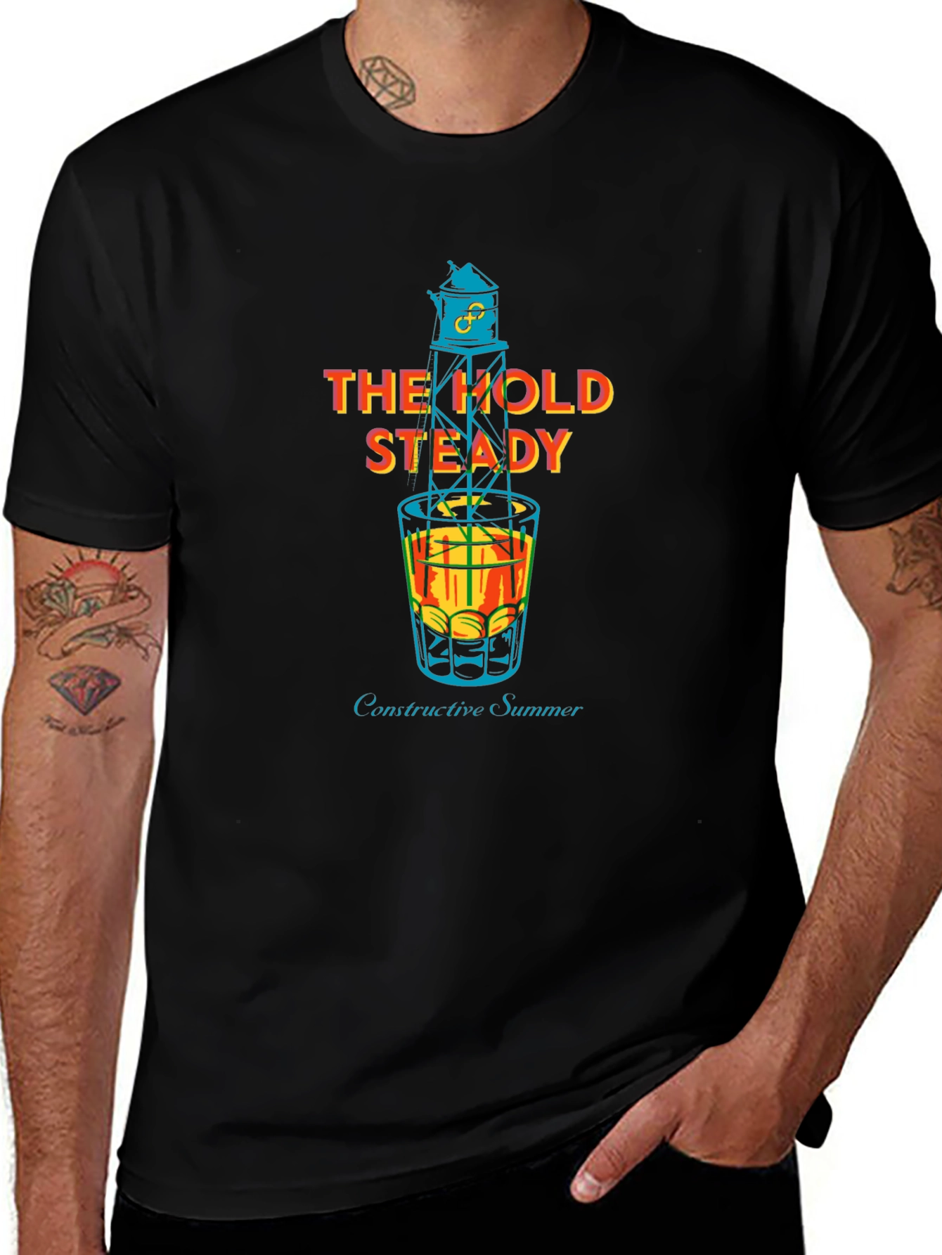 The Hold Steady Constructive Summer Black T-Shirt