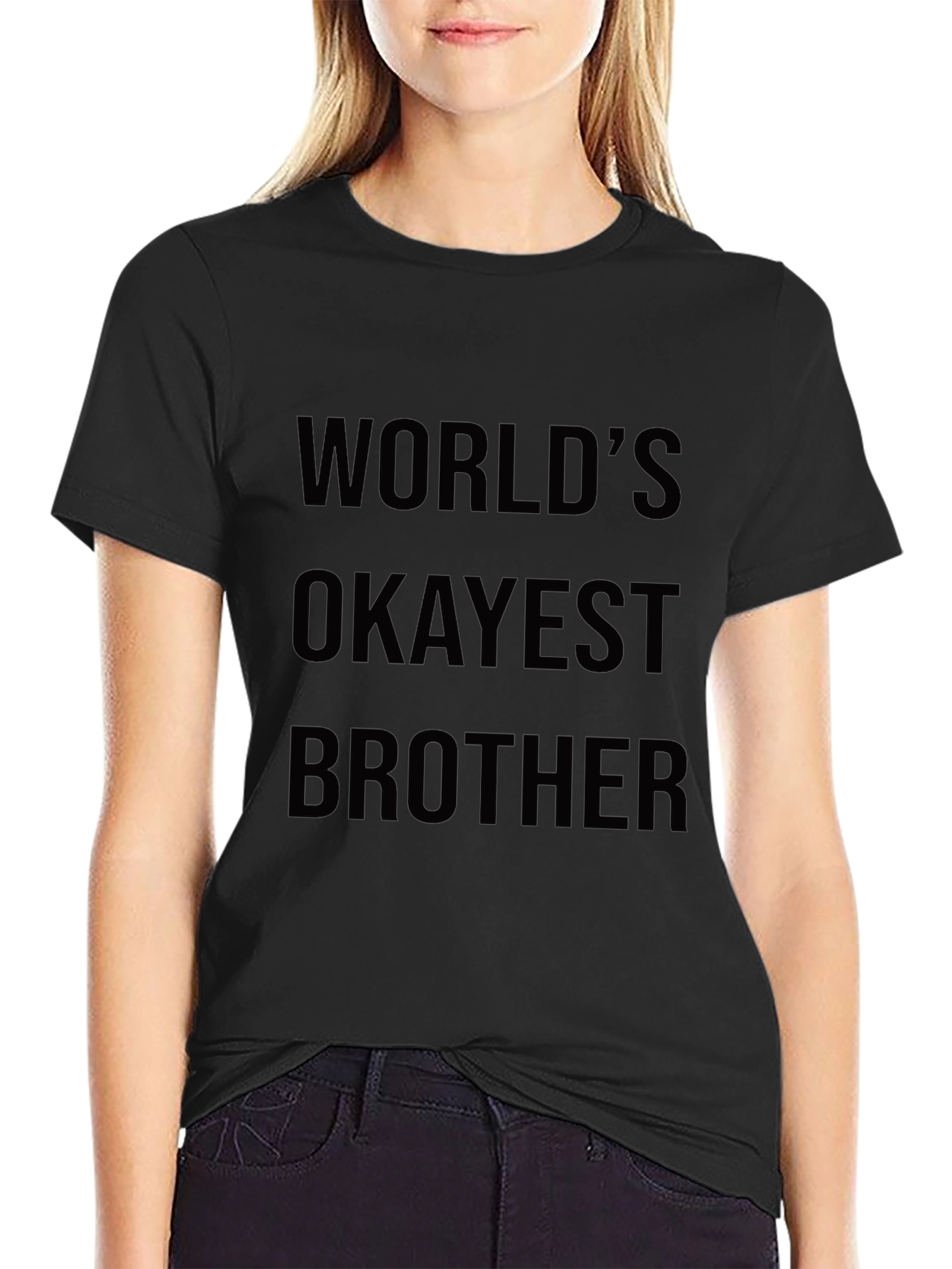 Worlds Okayest Brother T-Shirt - Funny Novelty Tee