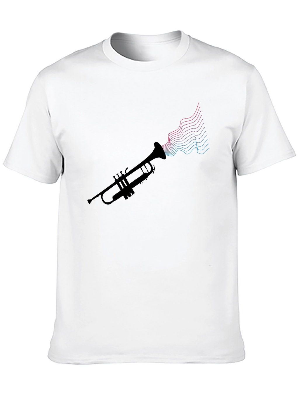 Trumpet Music Waves Graphic Tee - Black