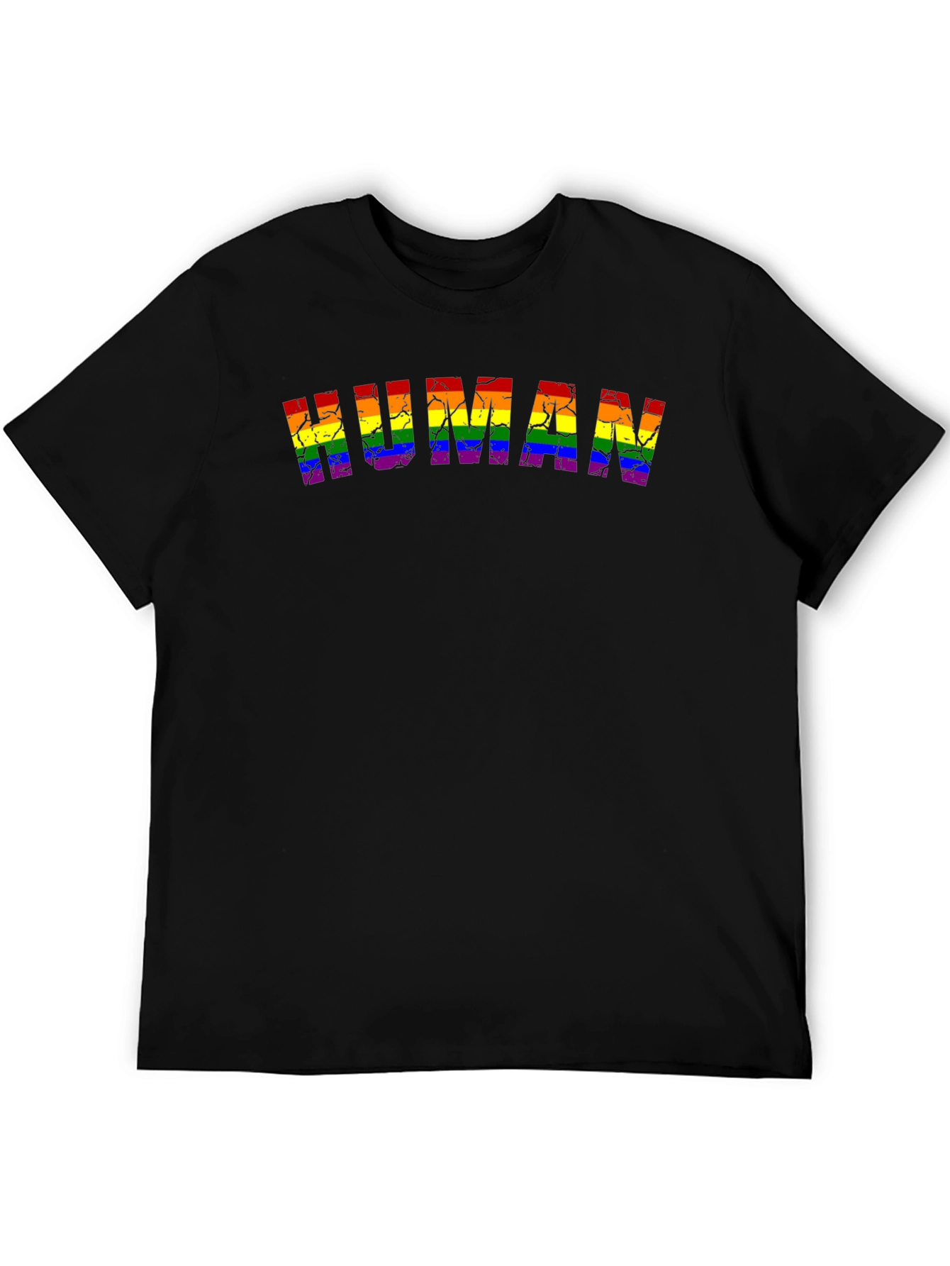 Rainbow Human Pride T-Shirt - Black