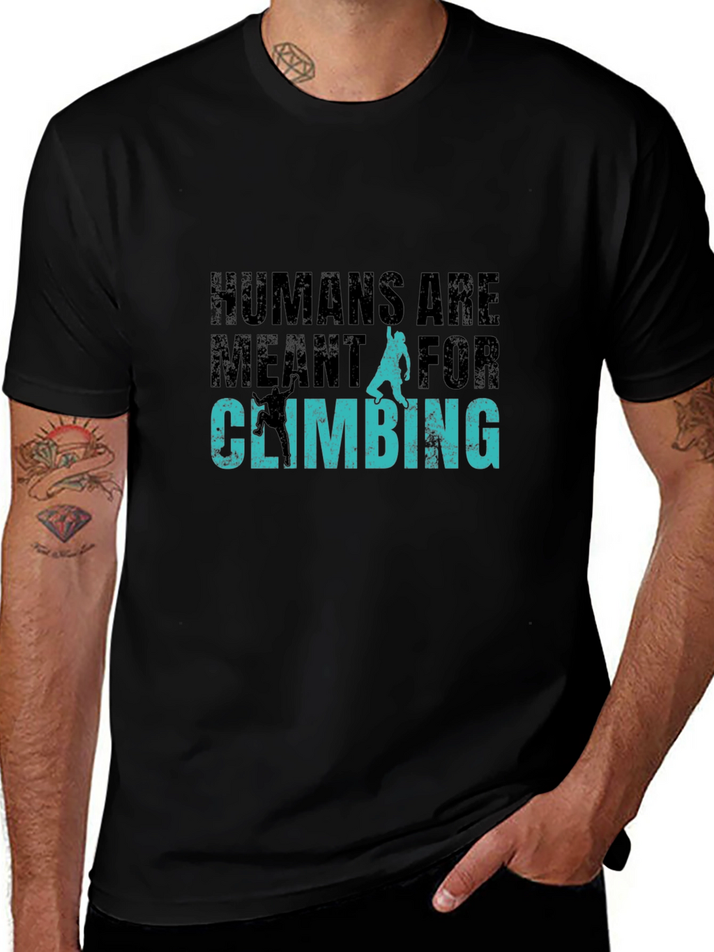 Humans Are Meant For Climbing Black Graphic Tee