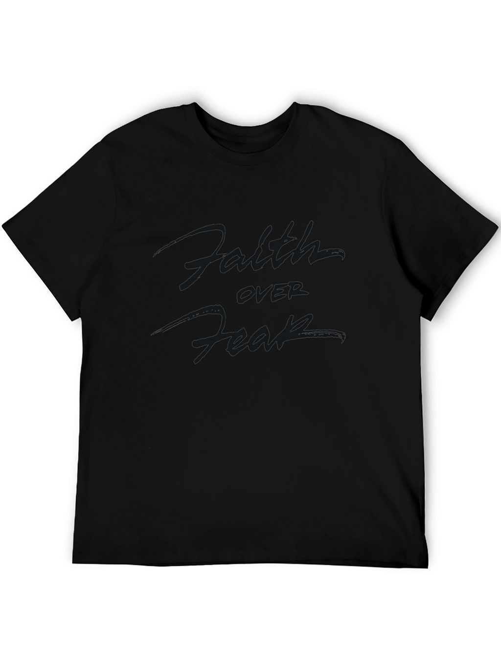 Mens Casual Black Graphic T-Shirt