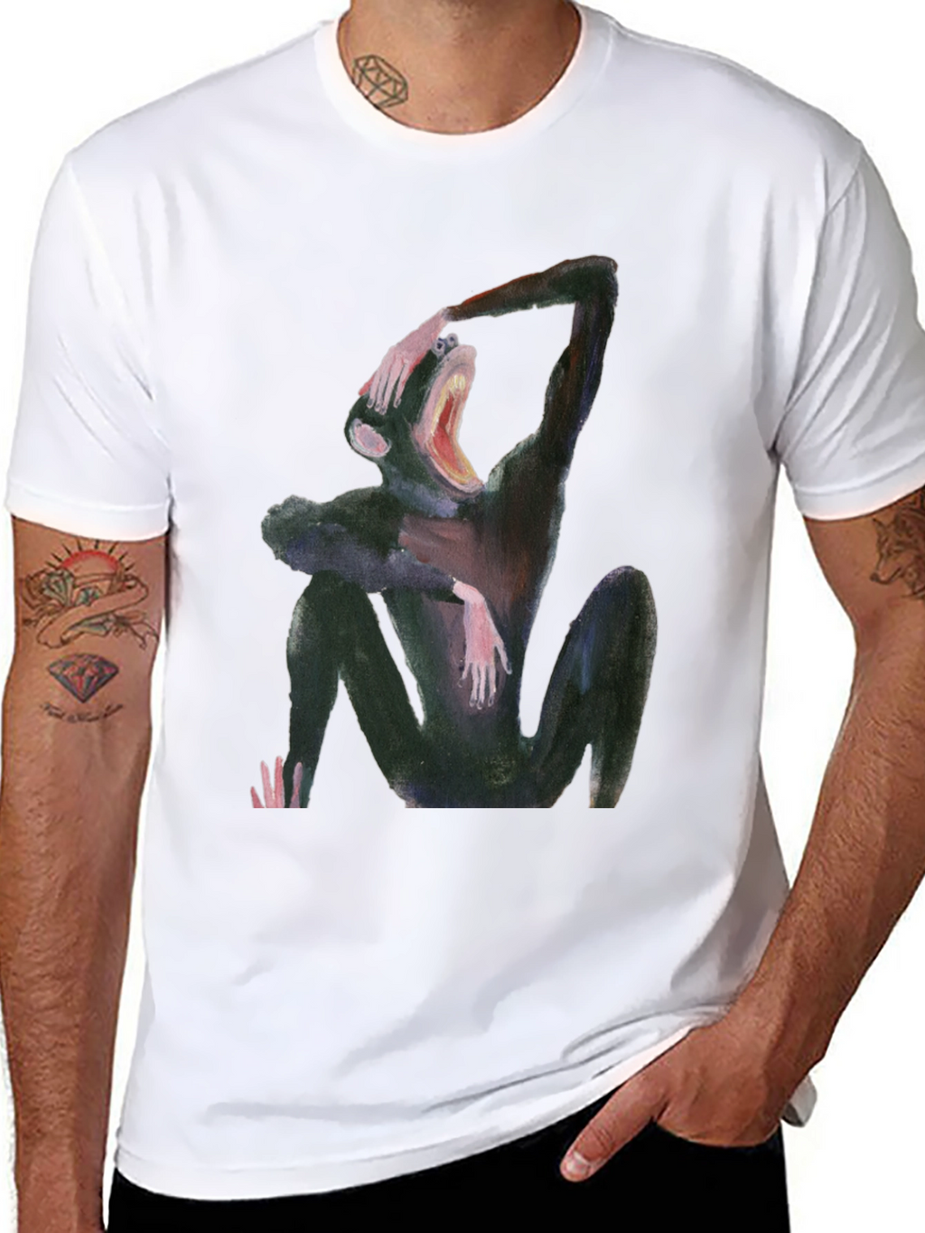 Monkey Graphic T-Shirt - Unique Artistic Design