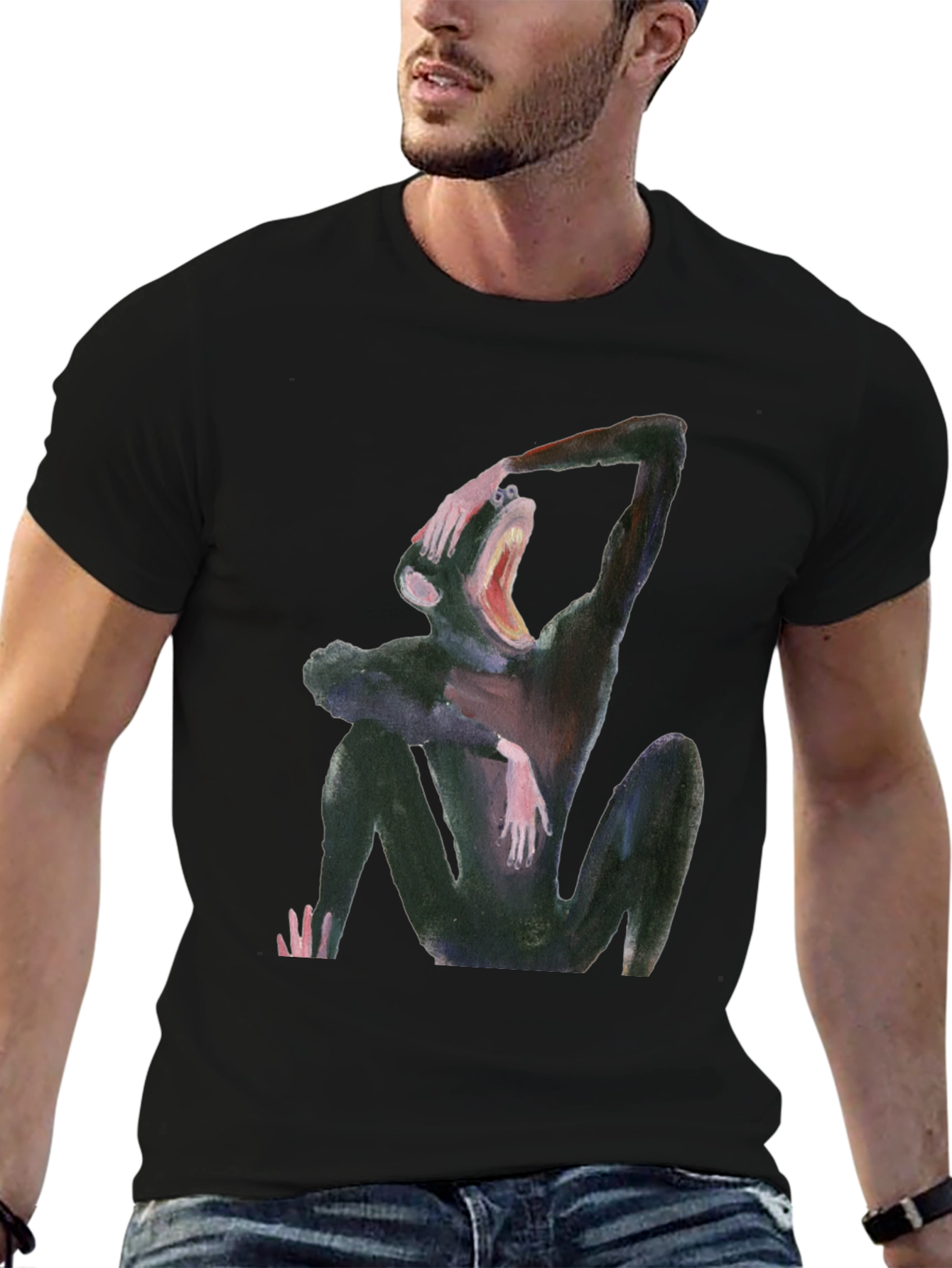 Monkey Graphic T-Shirt - Unique Artistic Design
