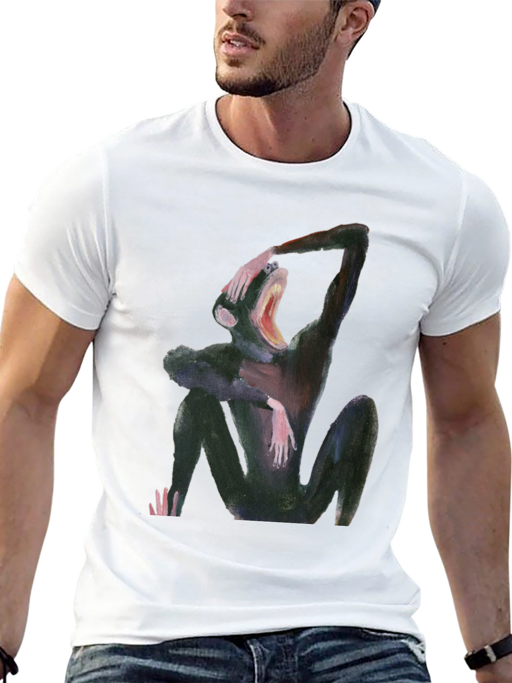 Monkey Graphic T-Shirt - Unique Artistic Design