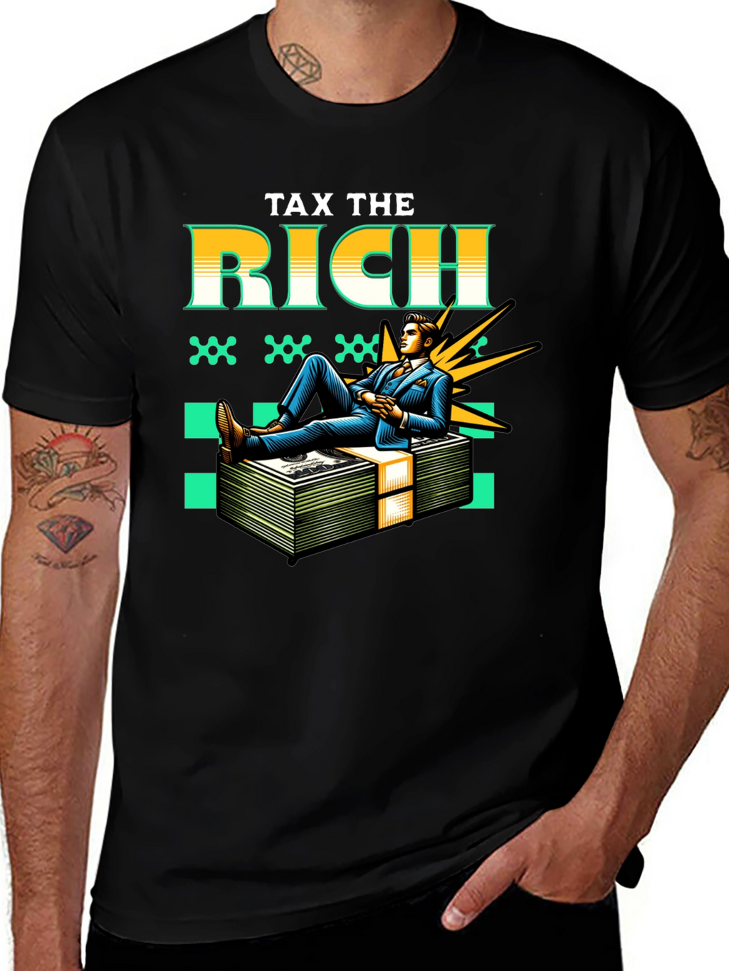 Tax the Rich Graphic Tee - Statement T-Shirt