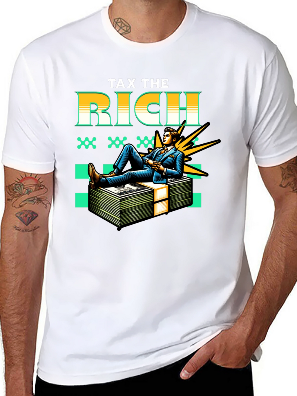 Tax the Rich Graphic Tee - Statement T-Shirt