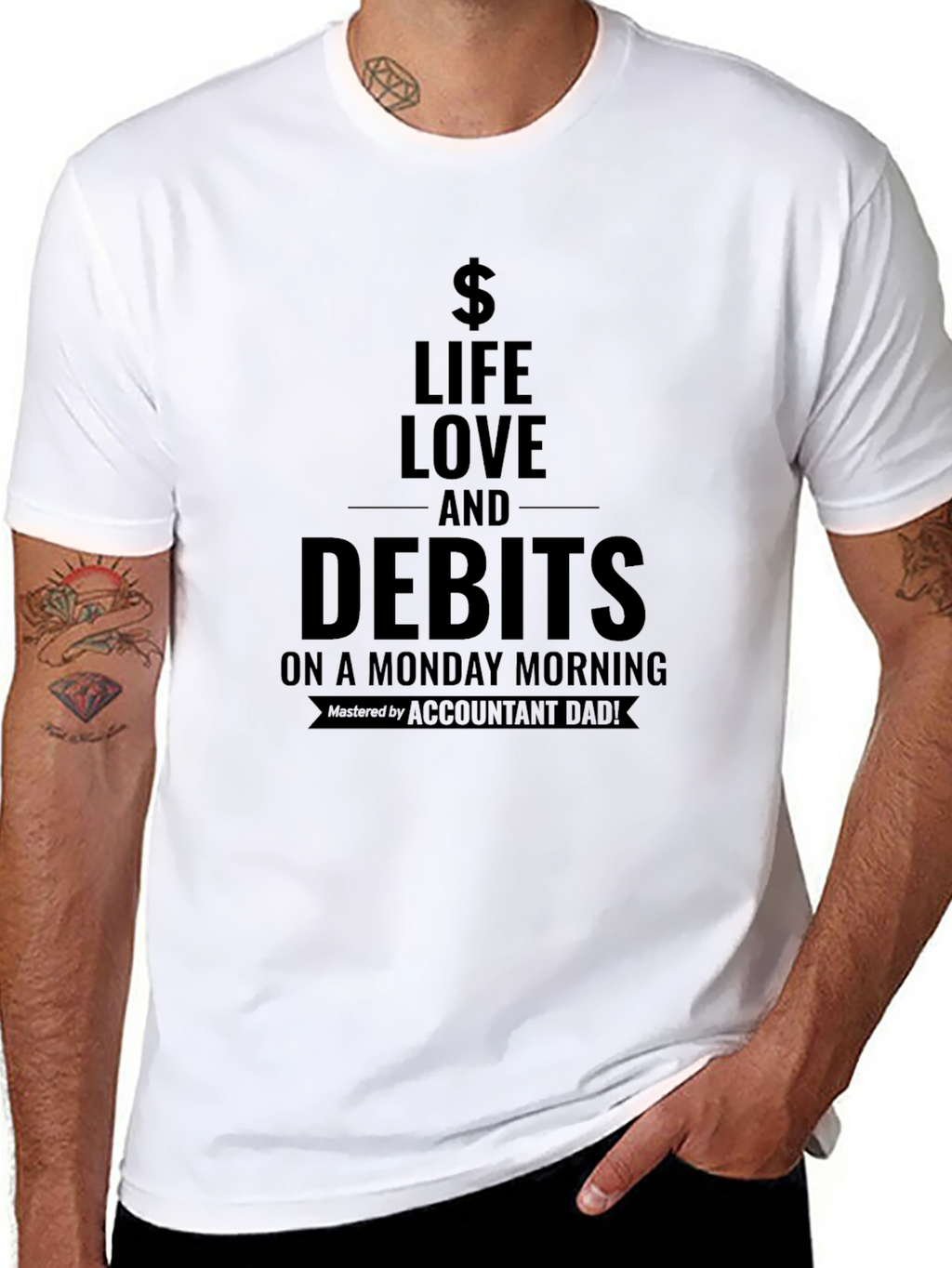 Life Love and Debits T-Shirt - Accountant Dad
