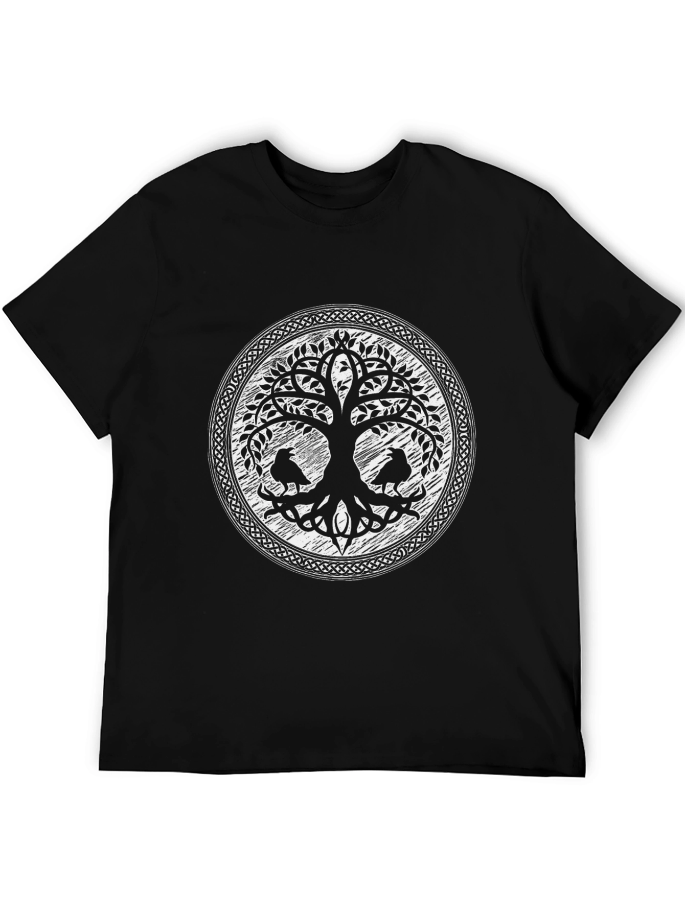 Yggdrasil Tree of Life Raven T-Shirt - Viking Norse Mythology