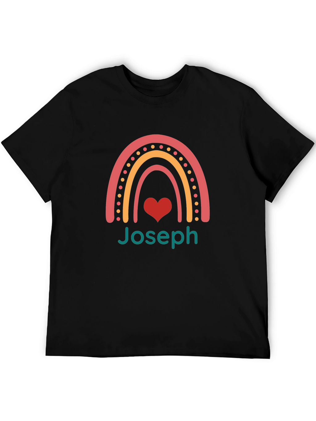Joseph Rainbow Heart T-Shirt - Black
