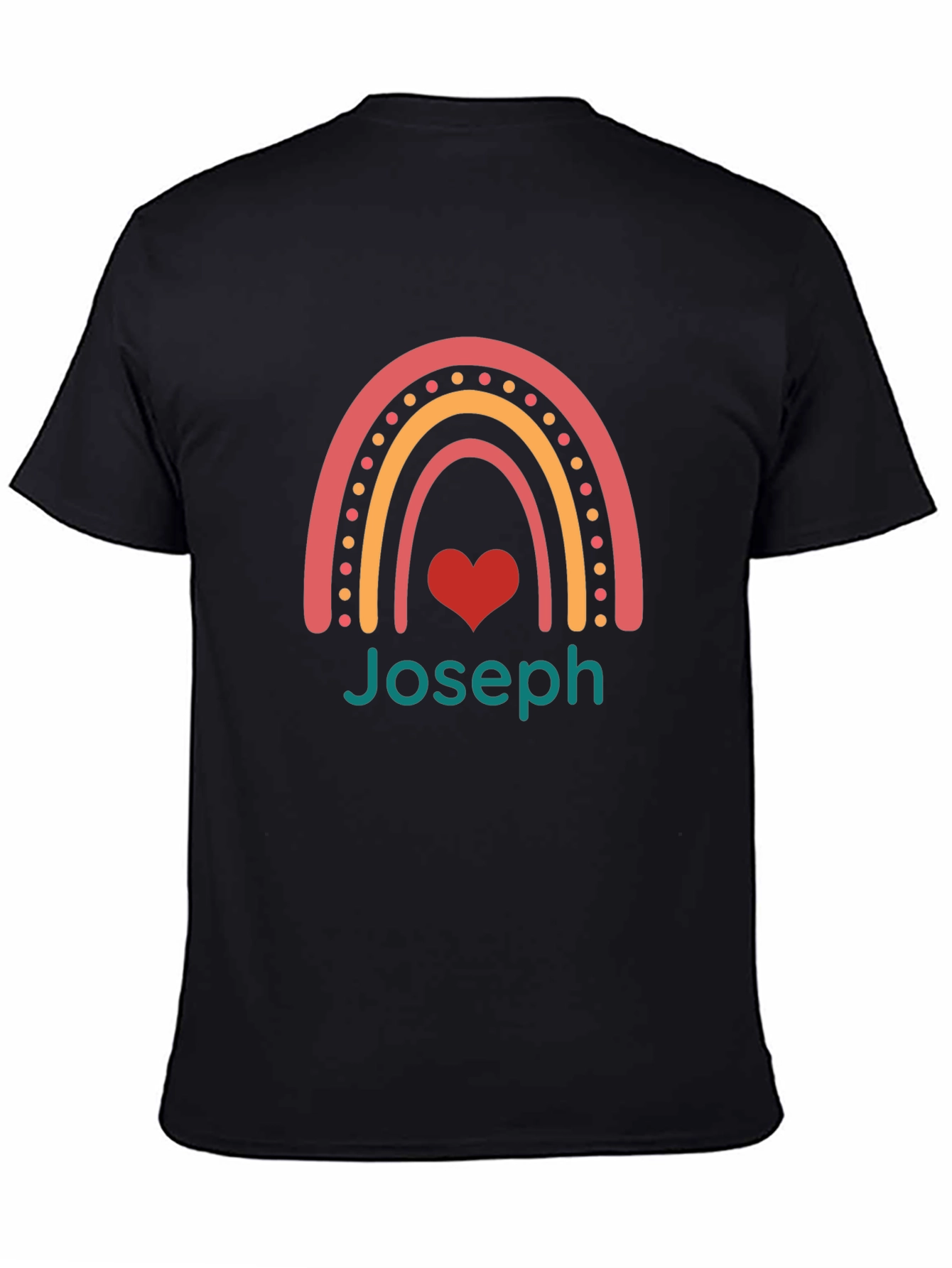 Joseph Rainbow Heart T-Shirt - Black